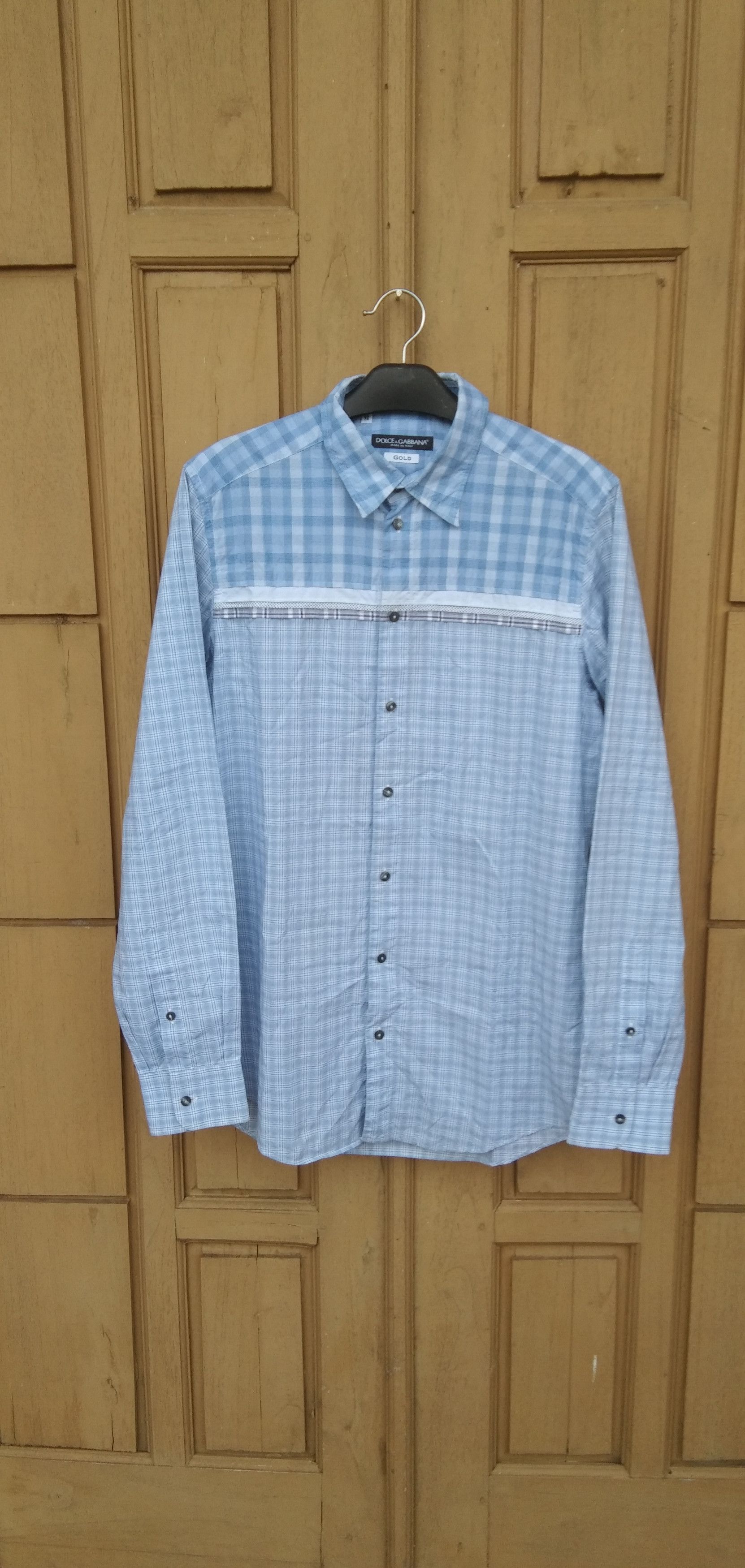 Dolce & Gabbana D&G gold blu plaid shirt button up Size US M / EU 48-50 / 2 - 1 Thumbnail