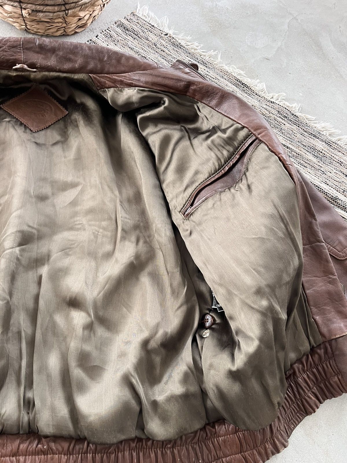 Genuine Leather Vintage Brown Leather Biker Bomber Jacket Avantgarde Y2K Size US L / EU 52-54 / 3 - 21 Thumbnail