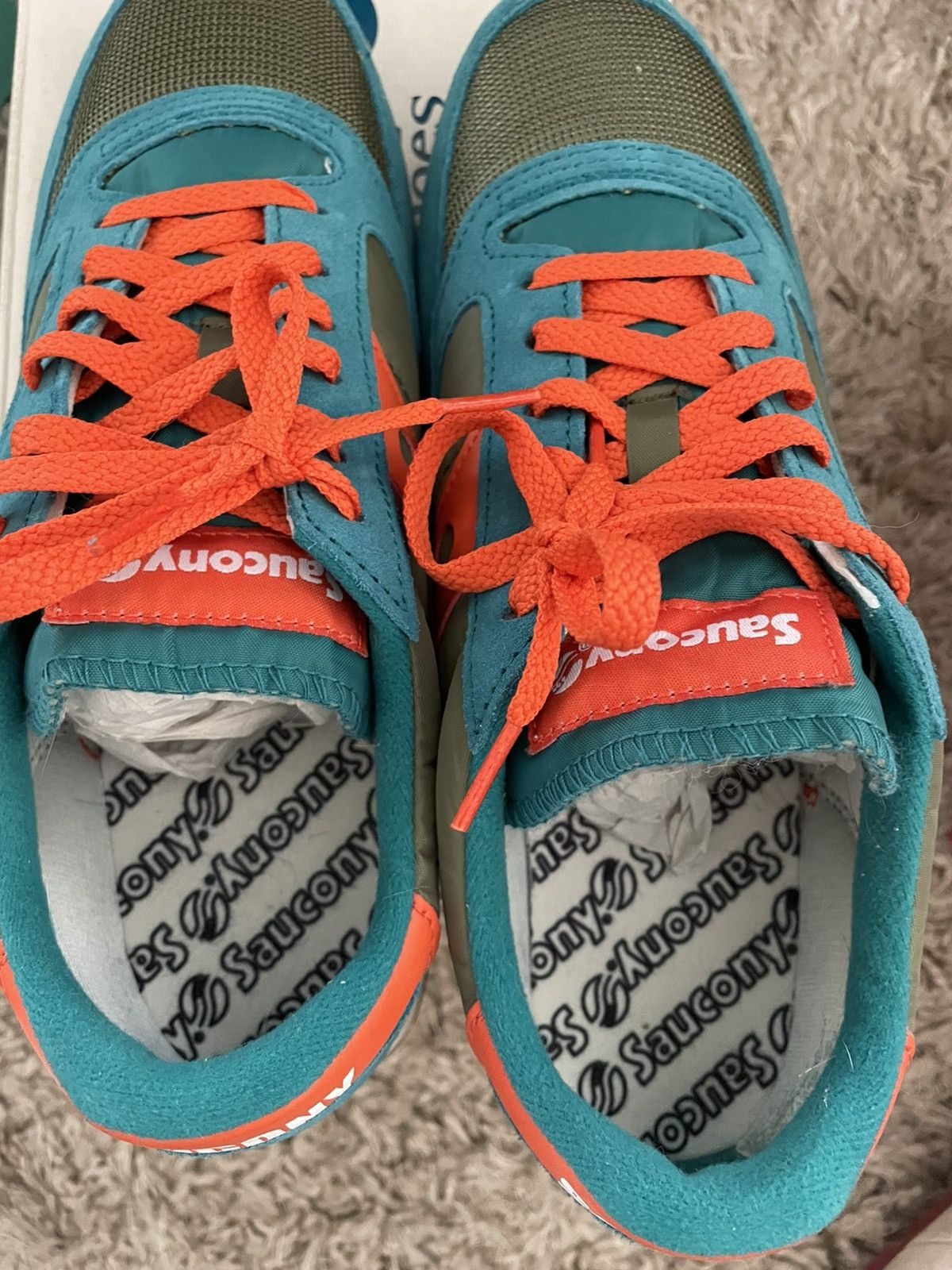 Saucony Saucony Jazz Original Teal/Olive/Orange Size US 10.5 / EU 43-44 - 8 Thumbnail