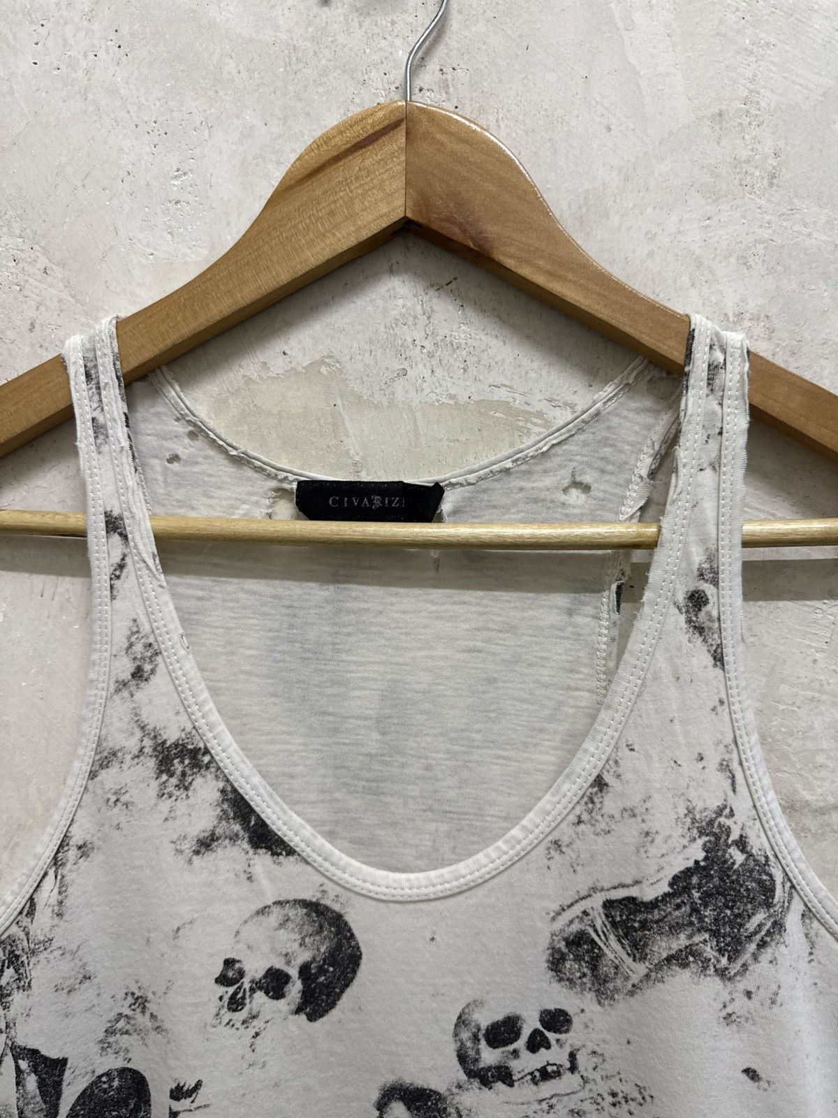 Japanese Brand Archive Gothic by Civariz Skull asymmetrical tank top ☠️ Size S / US 4 / IT 40 - 7 Thumbnail
