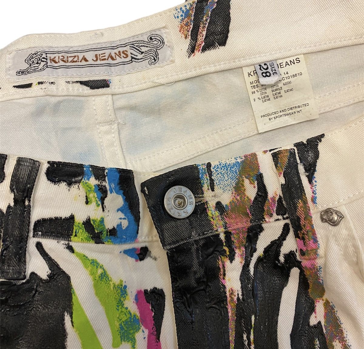 If Six Was Nine Krizia 💰💰 SICK!! RARE trousers Flared FULLPRINT Size US 29 - 10 Thumbnail