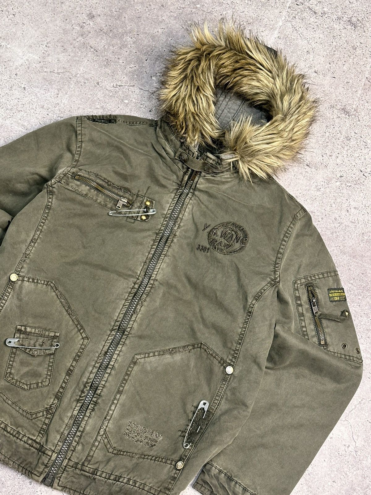If Six Was Nine Vintage Army Military Fur Hood Jacket Y2K Utility Cropped Size US M / EU 48-50 / 2 - 5 Thumbnail