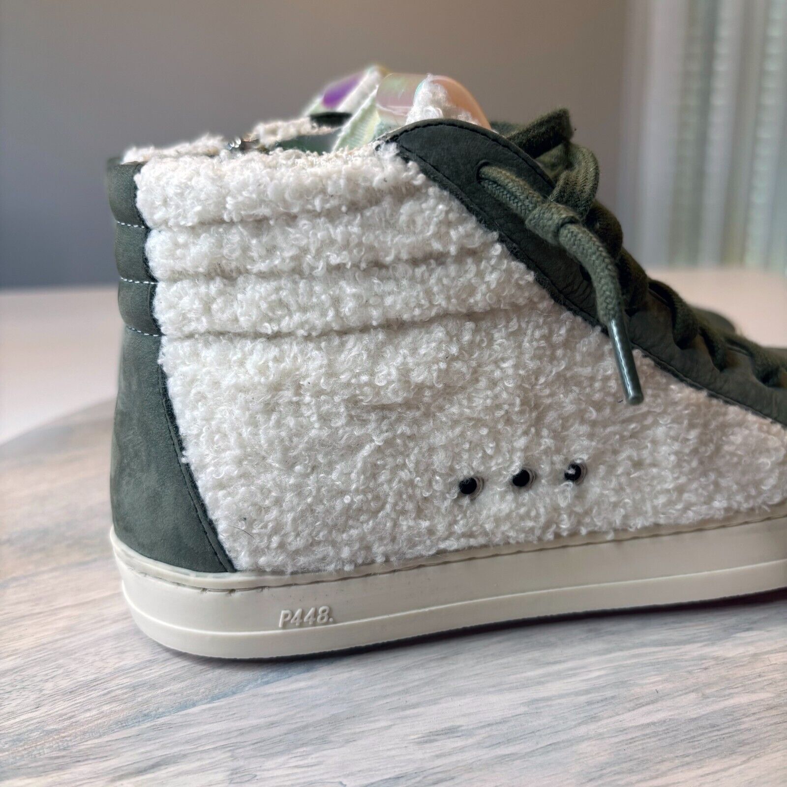 P448 P448 Skate Women's Wad Hi-Tops Green Sherpa Sneakers Size 7 Size US 7 / IT 37 - 6 Thumbnail