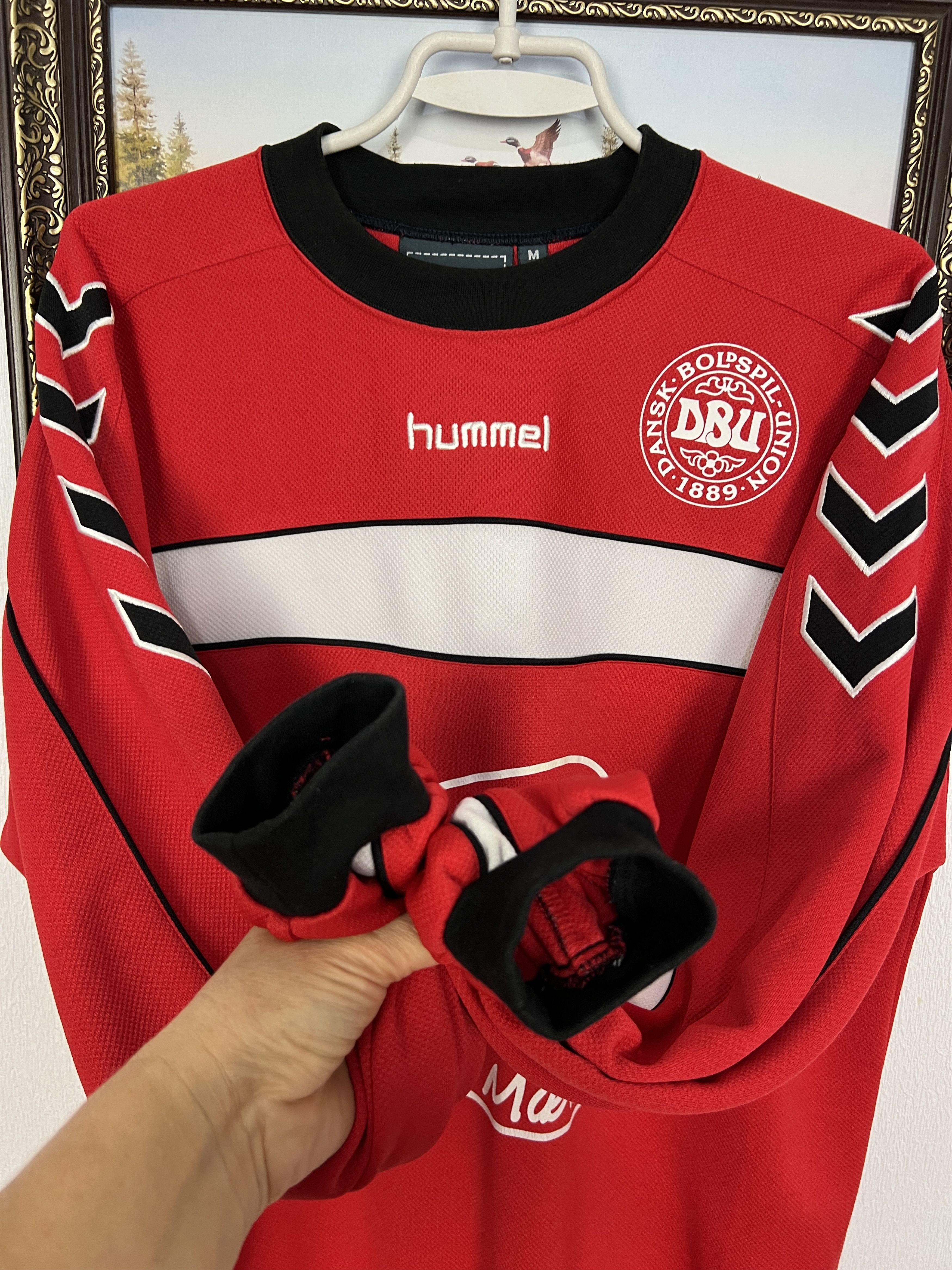 Hummel Denmark Football Sweatshirt Soccer Crewneck Track Top Size US M / EU 48-50 / 2 - 5 Thumbnail