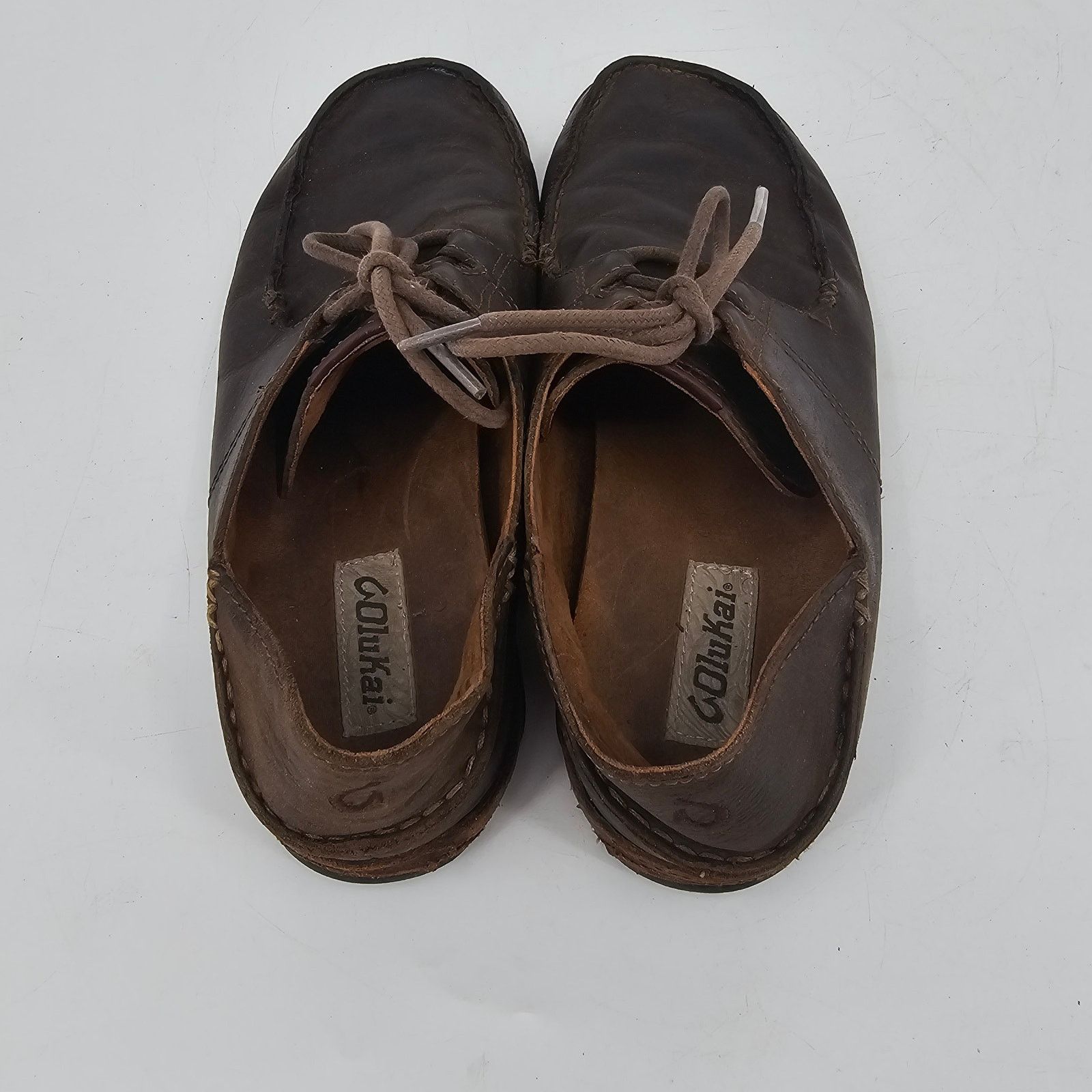 Olukai Olukai Ohana Lace Up Nubuck Brown Leather Shoes brown 10 Size US 10 / EU 43 - 4 Thumbnail