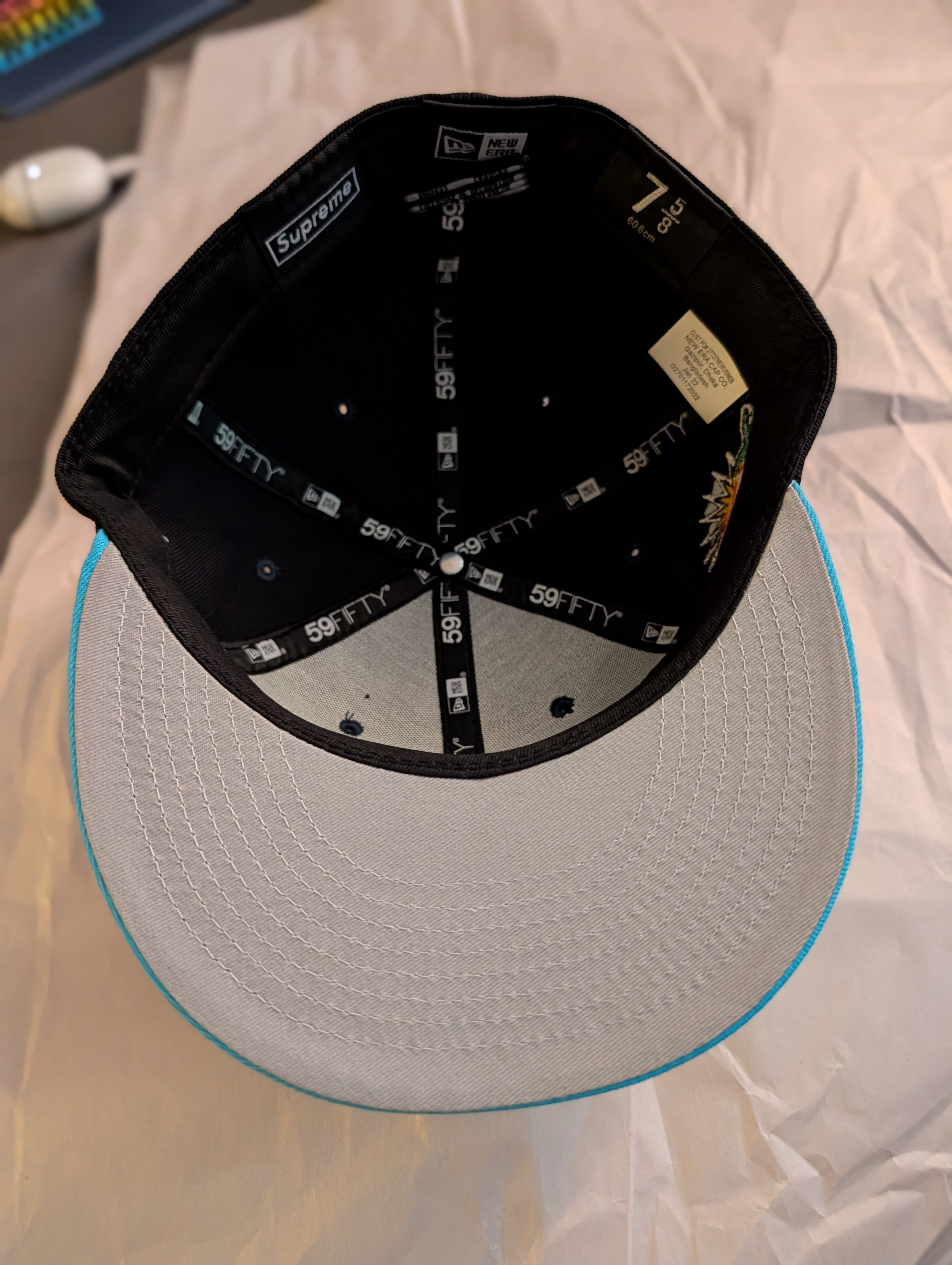 Supreme Supreme Spring Training Box Logo Fitted Hat ss22 Navy 7 5/8 Size ONE SIZE - 5 Thumbnail