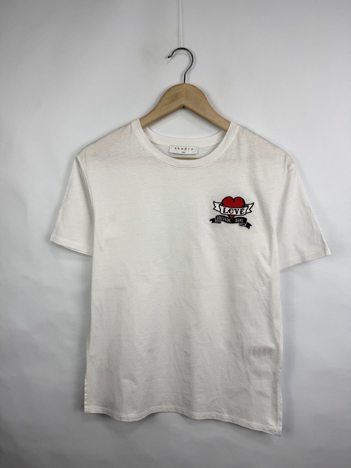 Sandro 🇫🇷 Sandro Paris Luxury Love Newer Die Woman T-Shirt Rare Size S / US 4 / IT 40 - 2 Thumbnail