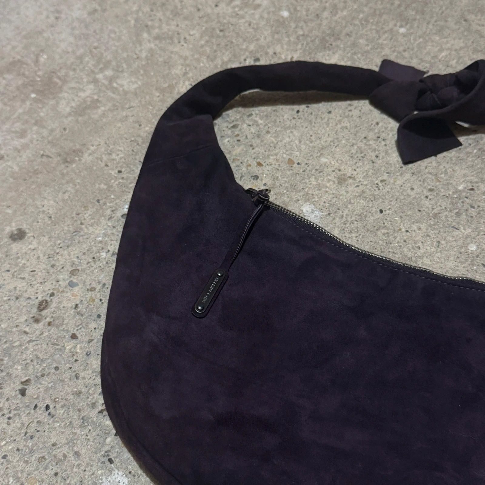 Helmut Lang 00‘ Helmut Lang velour leather croissant bag Size ONE SIZE - 3 Thumbnail