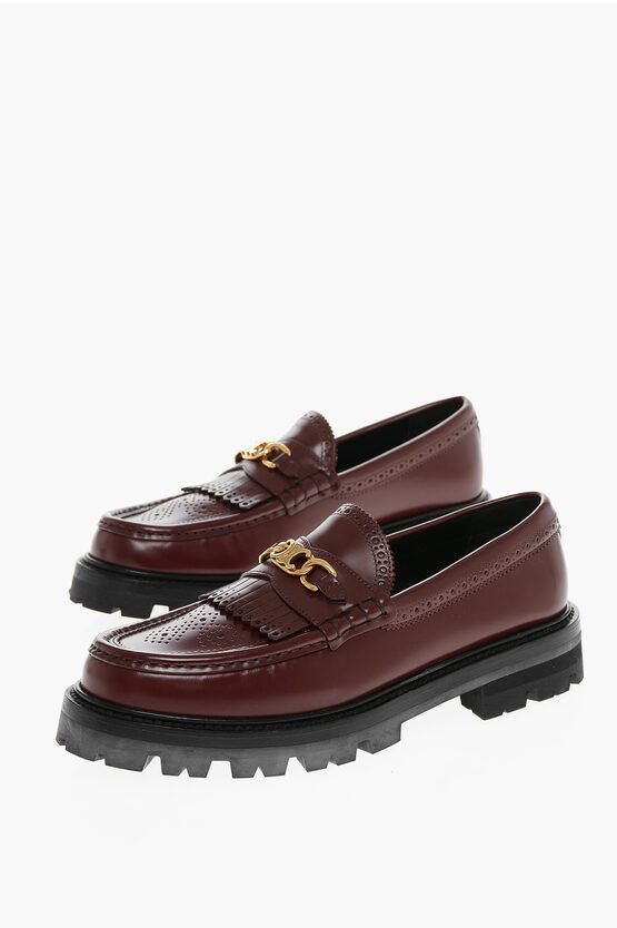 Celine Margaret Loafer with Fringes Burgundy Size US 12 / IT 42 - 1 Thumbnail