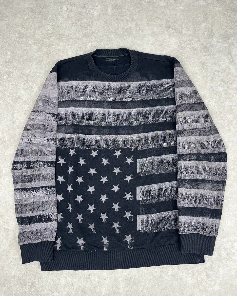 Givenchy AW2014 Givenchy Black & Grey Striped Star Crewneck Sweater Size US L / EU 52-54 / 3 - 1 Thumbnail