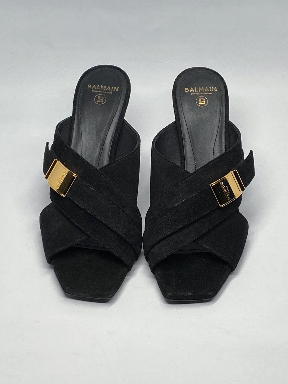 Balmain Balmain Uma Mules In Suede Leather size 37.5 Size US 7.5 / IT 37.5 - 4 Thumbnail