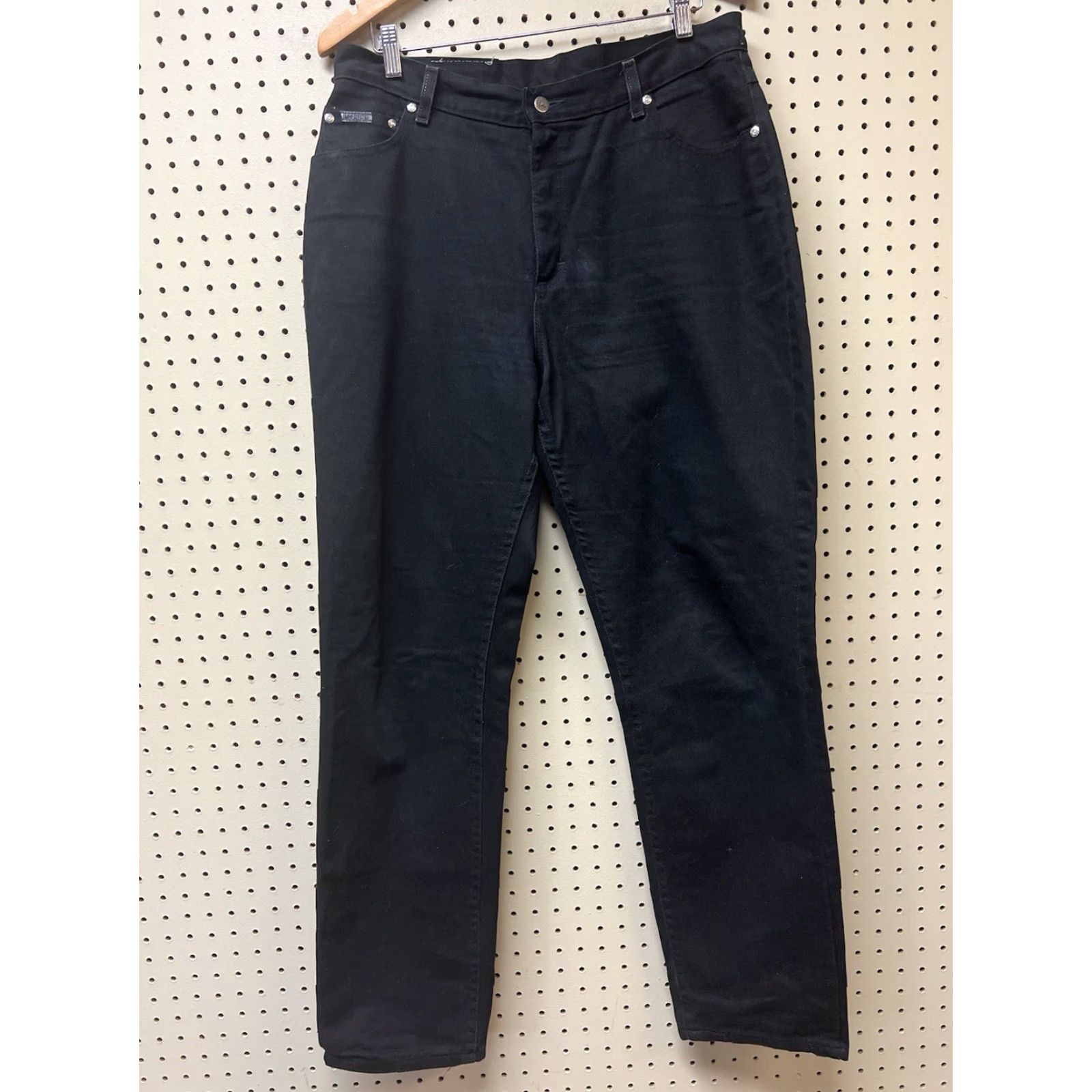 Lee VINTAGE Lee Riveted Jeans Womens 14 Medium Black Denim Relaxed Mom Straight 5-Pocket Western 90s Style Women Size 36" / US 14 / IT 50 - 2 Thumbnail