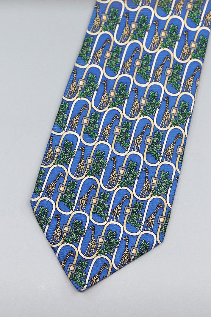 Other Giraffe Jungle Pattern Tie – 100% Silk, Made in Germany Size ONE SIZE - 1 Thumbnail