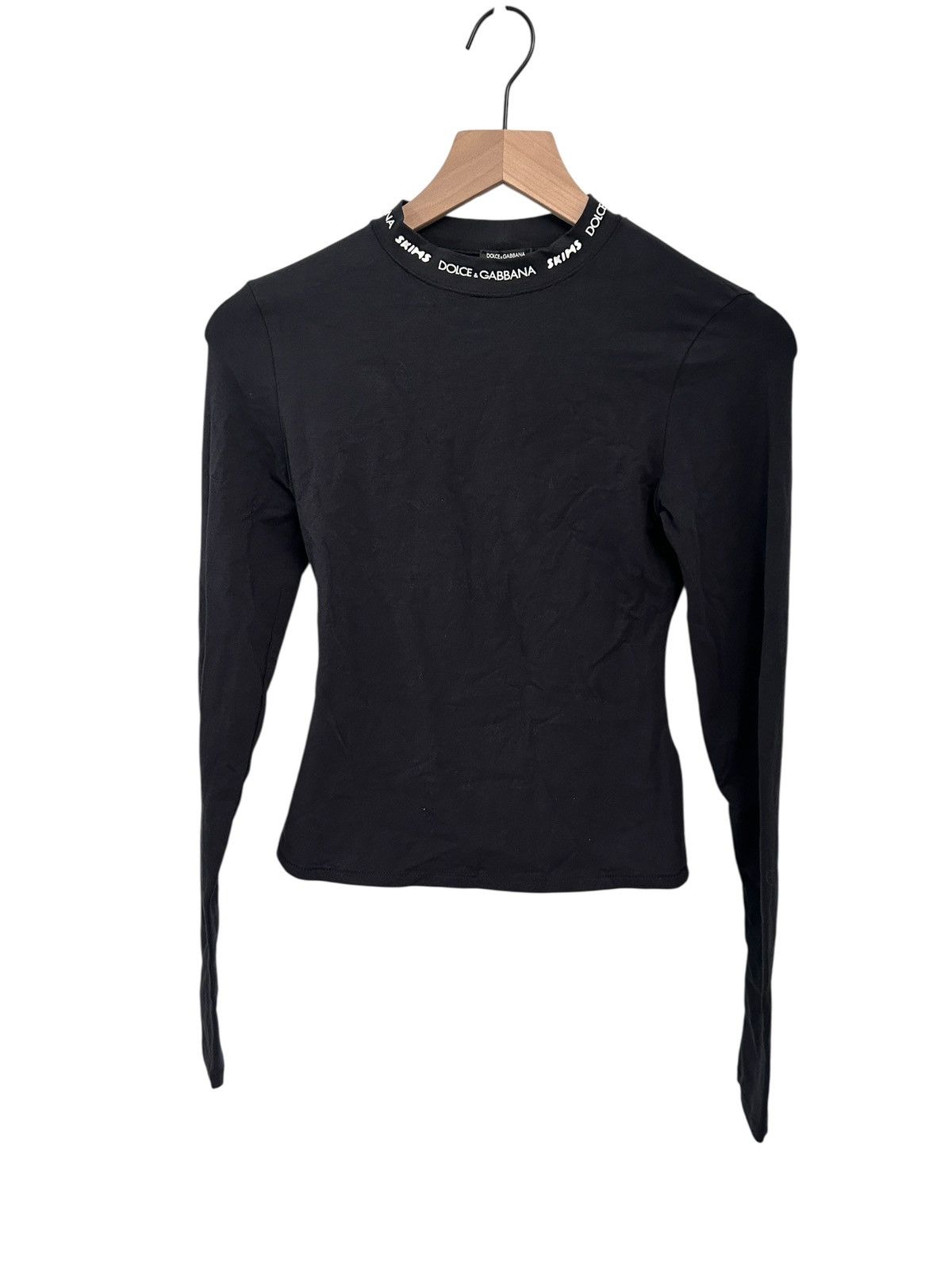 SKIMS DOLCE&GABBANA X SKIMS COTTON JERSEY LONG SLEEVE T-SHIRT S