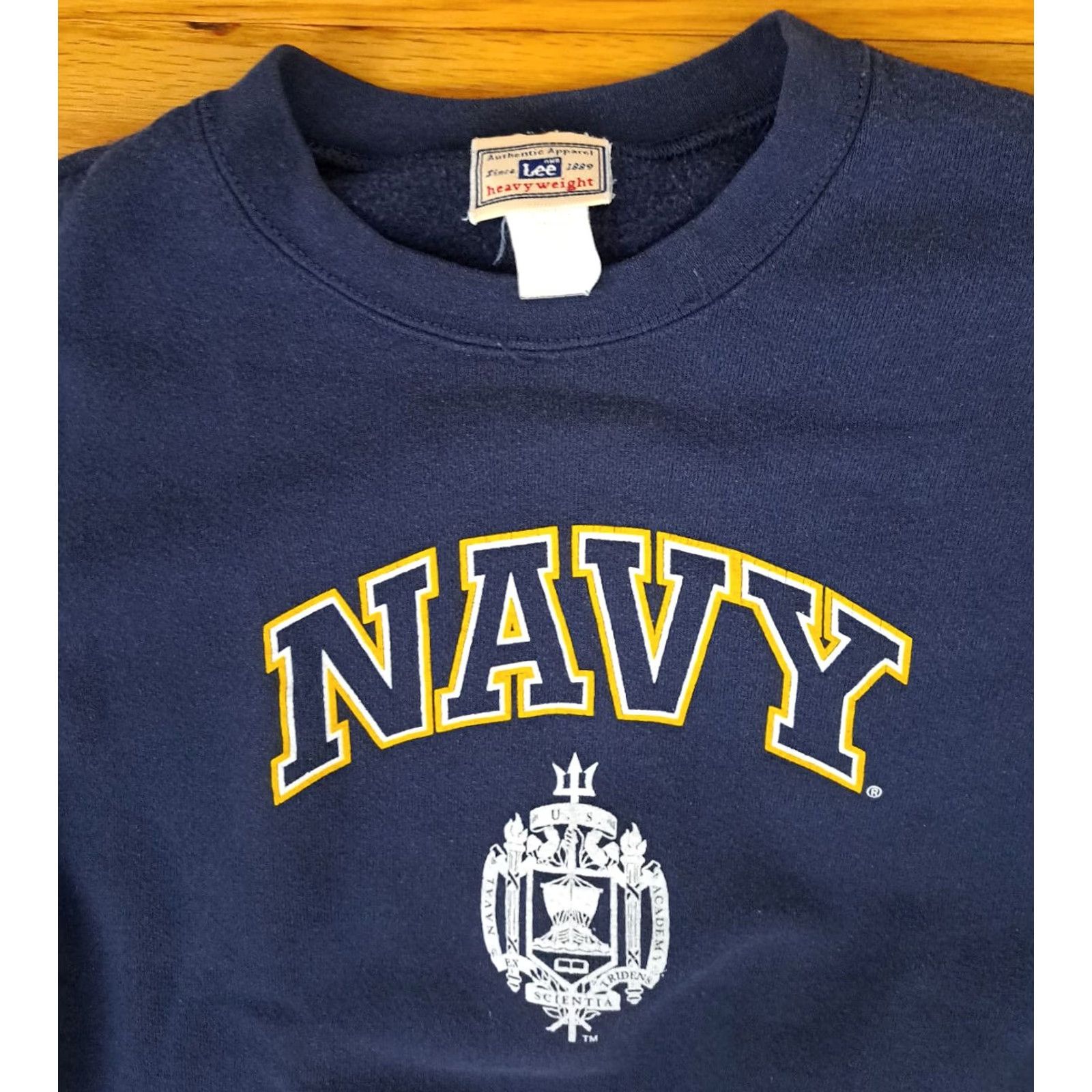 Lee VINTAGE Lee Sweatshirt Blue Small Unisex Adults S Cotton Heavyweight Canvas Pullover 24in long 20in pit to pit Size US S / EU 44-46 / 1 - 2 Thumbnail
