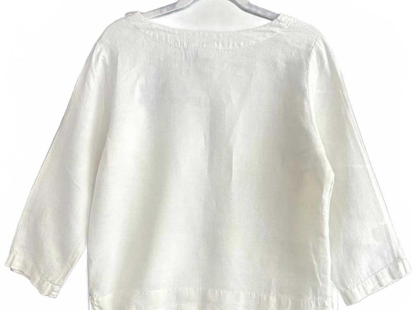 Other Hot Cotton By Marc Ware Embroidered Linen Shirt Size M / US 6-8 / IT 42-44 - 5 Thumbnail