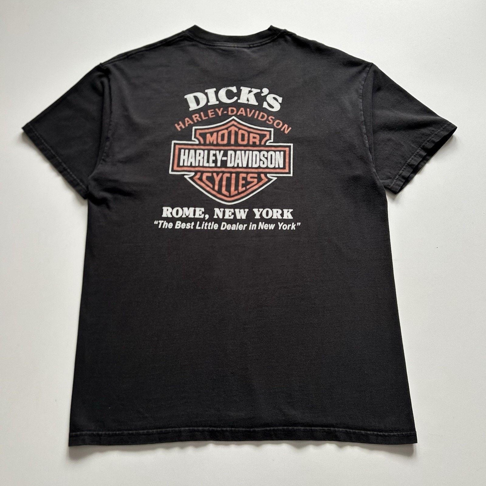Harley Davidson × Vintage Vintage Harley Davidson T Shirt Large Y2K Faded Black USA Size US L / EU 52-54 / 3 - 3 Thumbnail