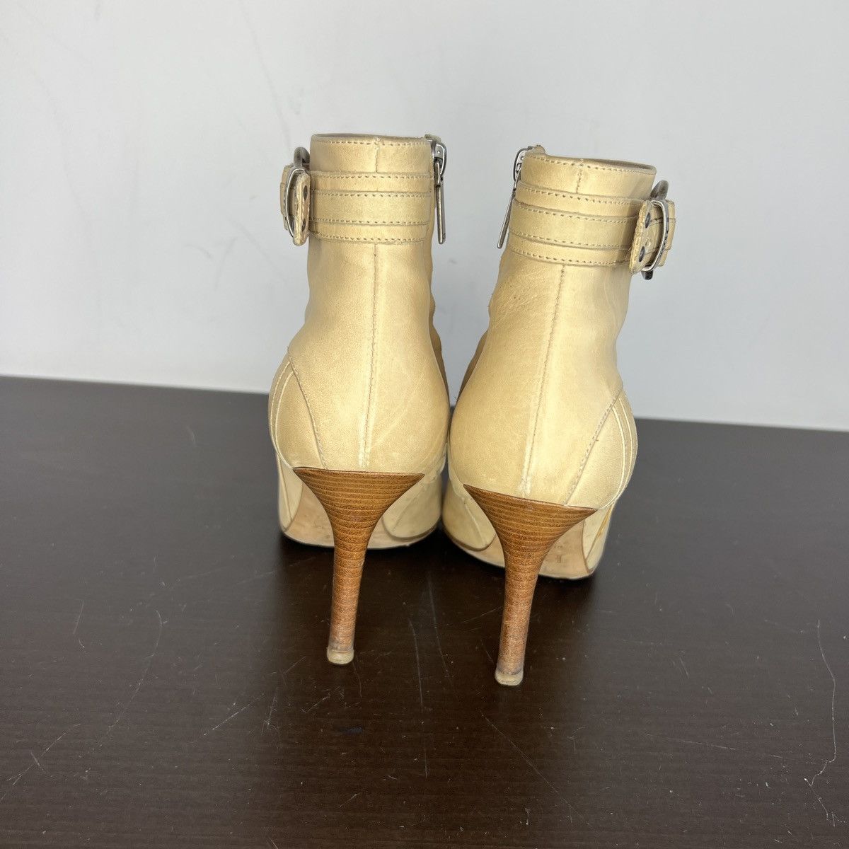 Dior Christian Dior Ankle Buckle Bottine Boots Leather Beige Y2K Size US 6 / IT 36 - 7 Thumbnail