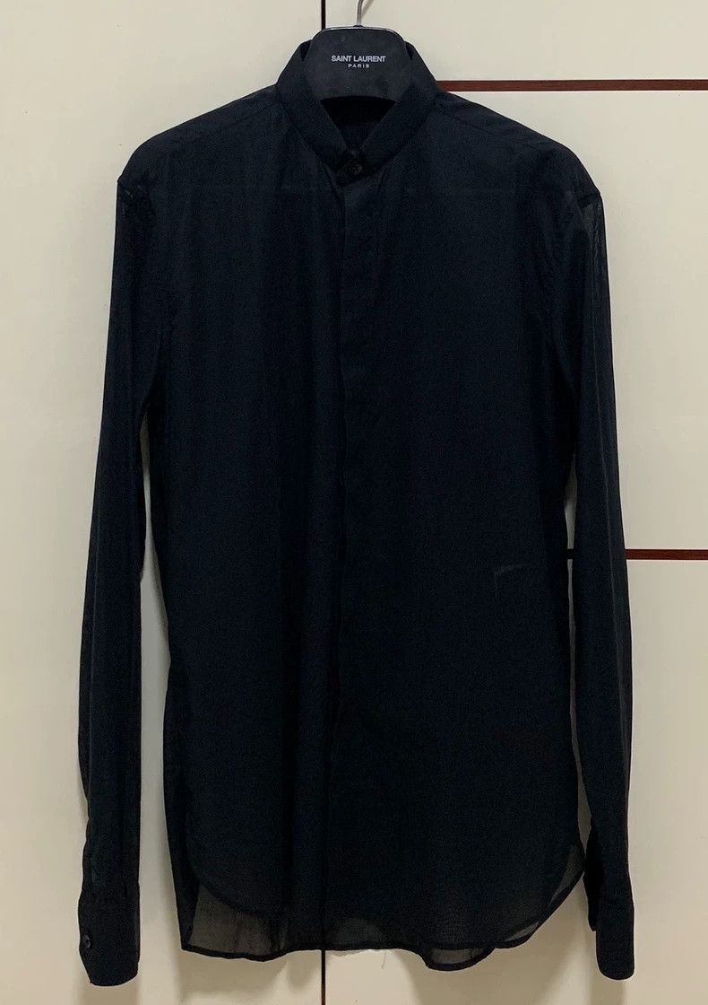 Saint Laurent Paris Saint Laurent Paris Saint Laurent Black Sheer Henley Shirt Size US M / EU 48-50 / 2 - 1 Thumbnail