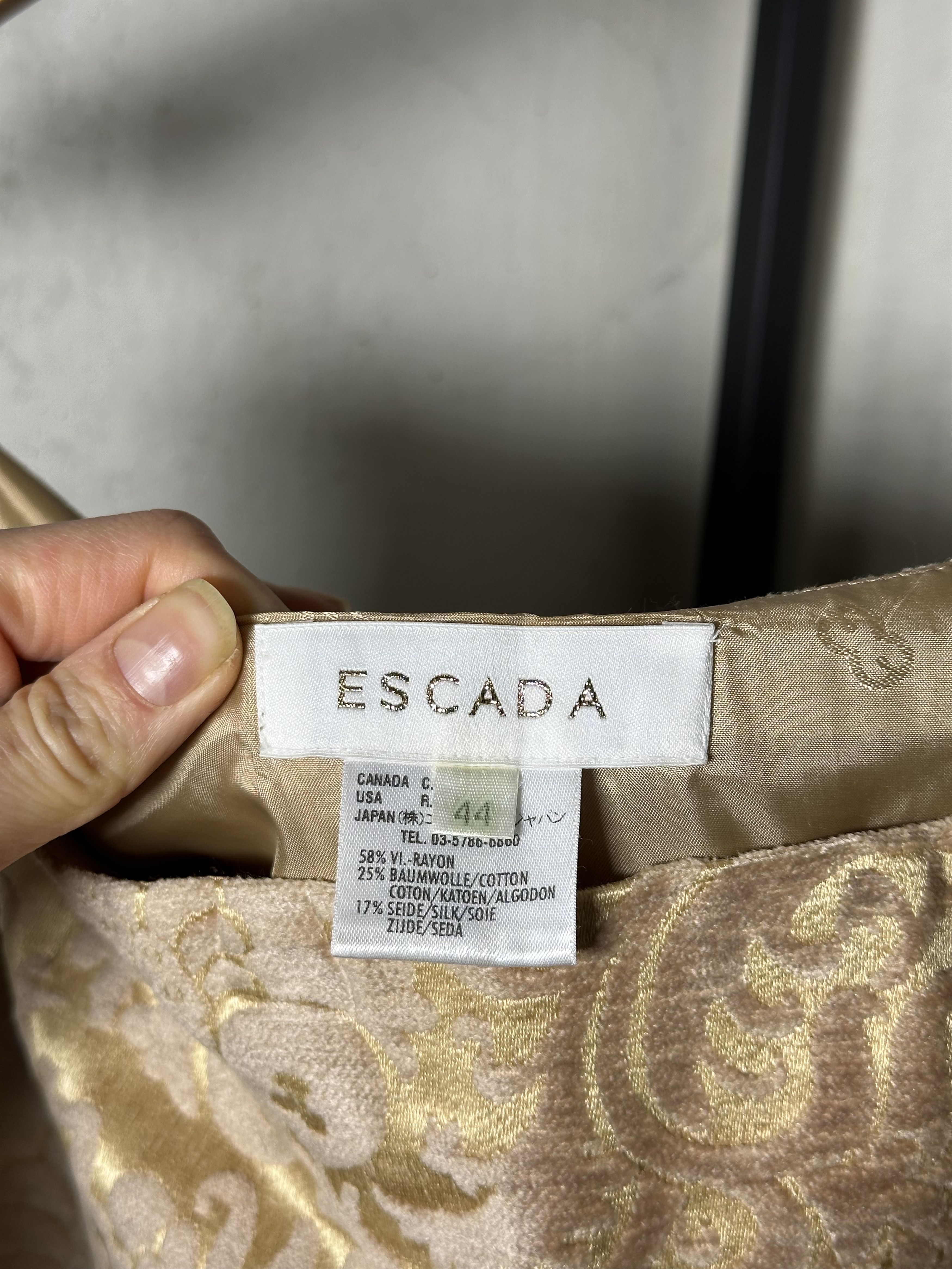 Escada ESCADA Gold Toned Brocade Skirt Size 30" / US 8 / IT 44 - 4 Thumbnail