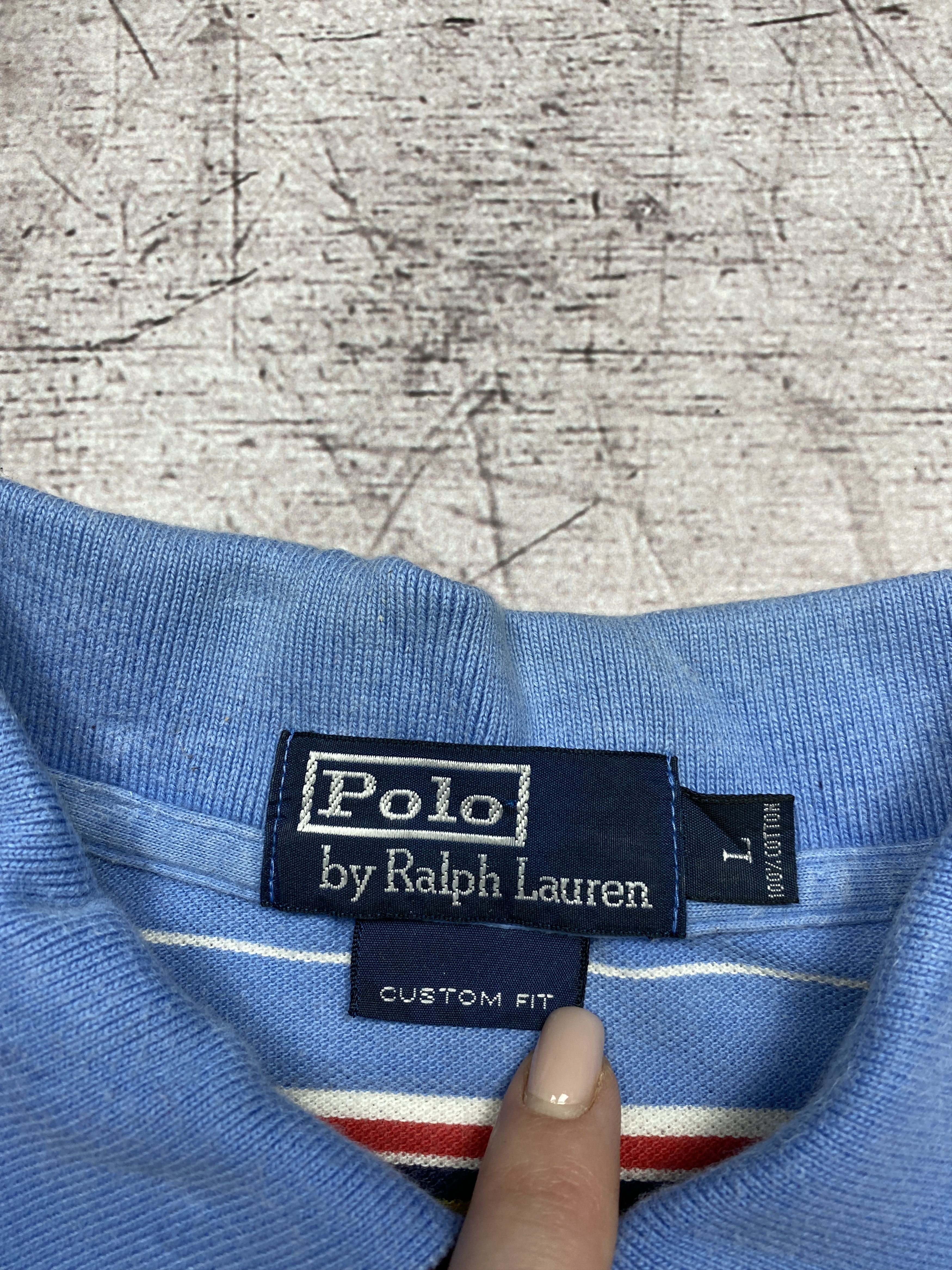 Polo Ralph Lauren × Ralph Lauren Polo Ralph Lauren Vintage Mens Striped Polo Shirt Size US L / EU 52-54 / 3 - 4 Thumbnail
