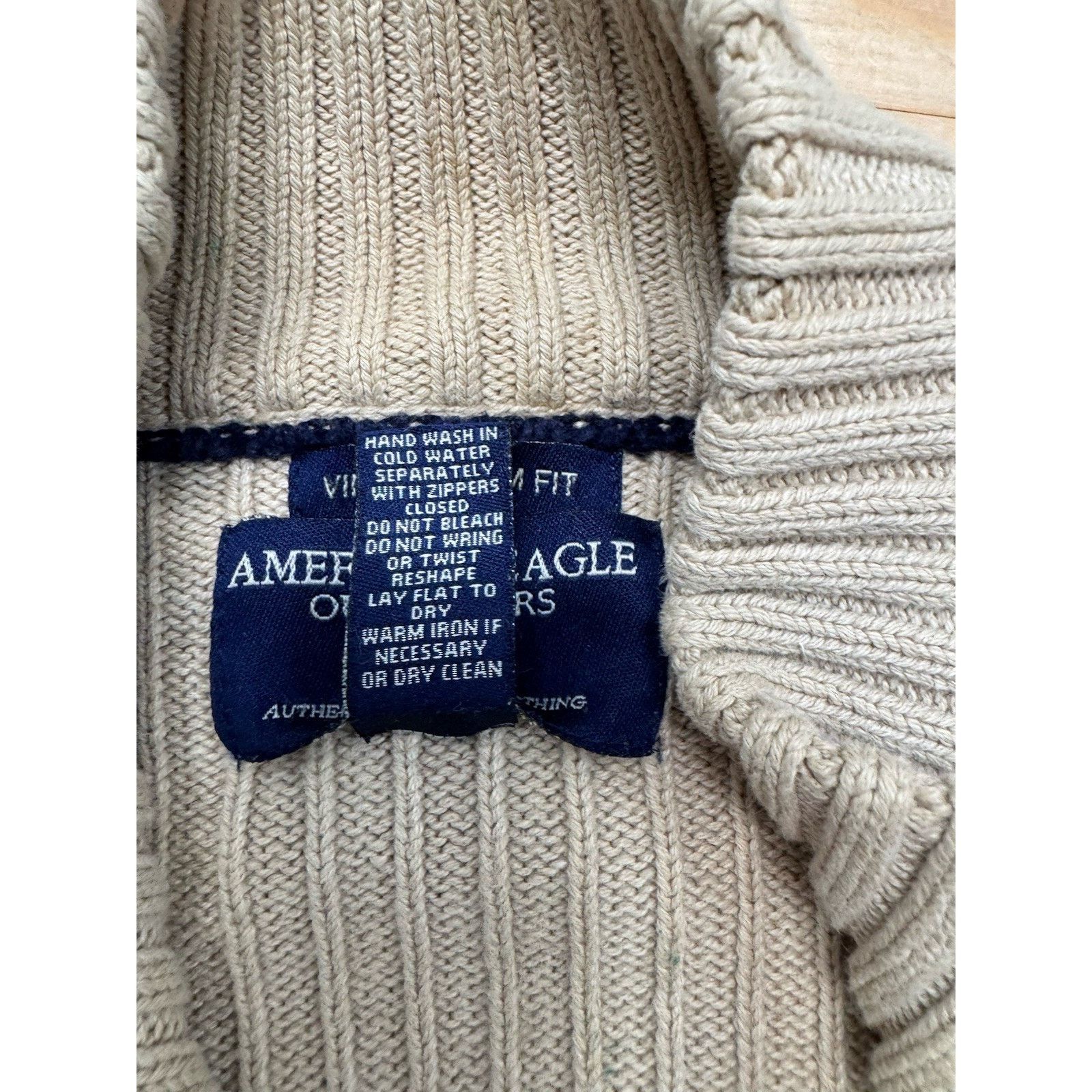 American Eagle Outfitters American Eagle Outfitters Mens Fit 1/4 Zip Sweater XL Tan Size US XL / EU 56 / 4 - 8 Thumbnail