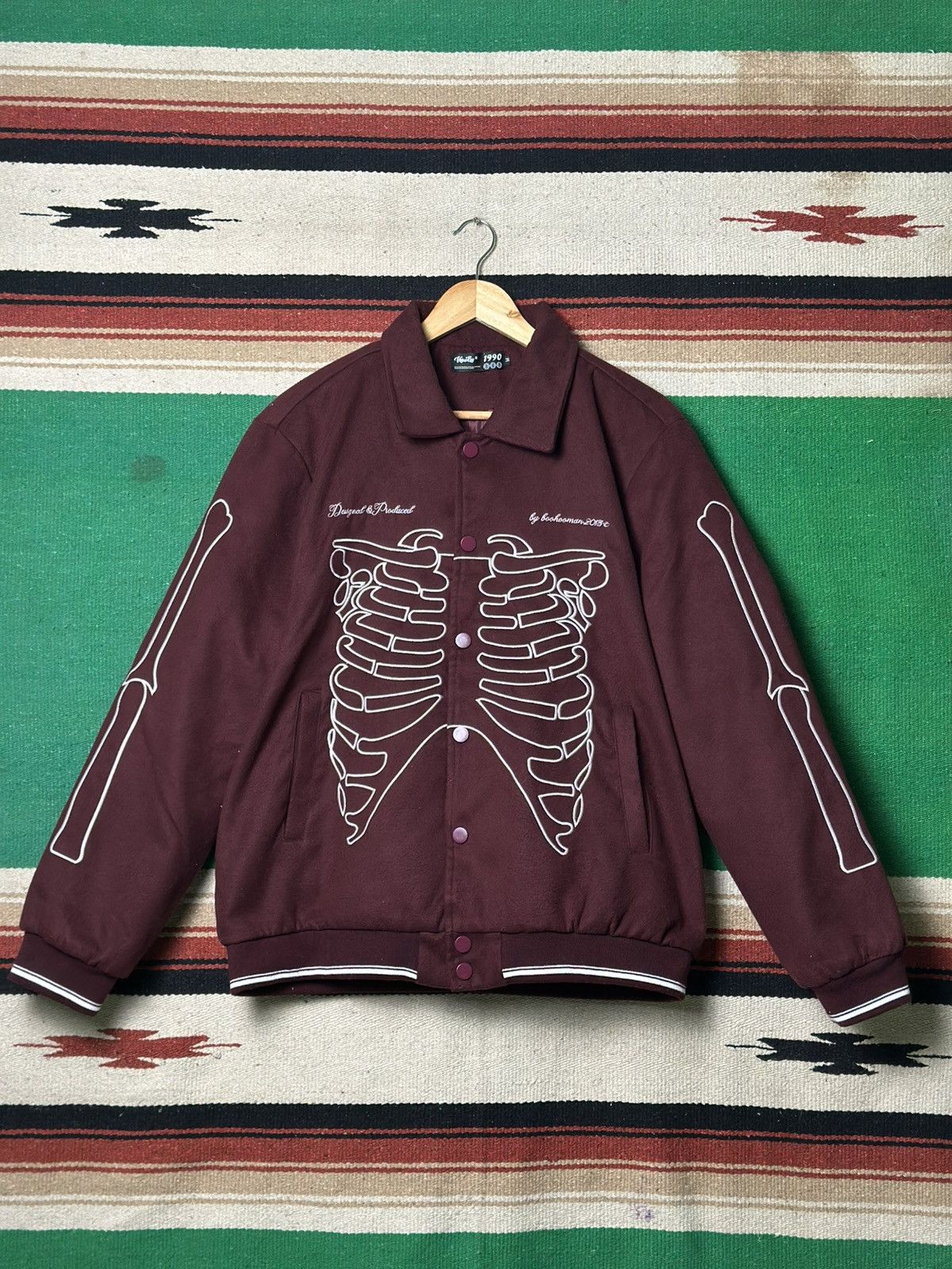 Other Skeleton Varsity Jacket Punk Style by Backnumber 1990 Size US M / EU 48-50 / 2 - 11 Thumbnail