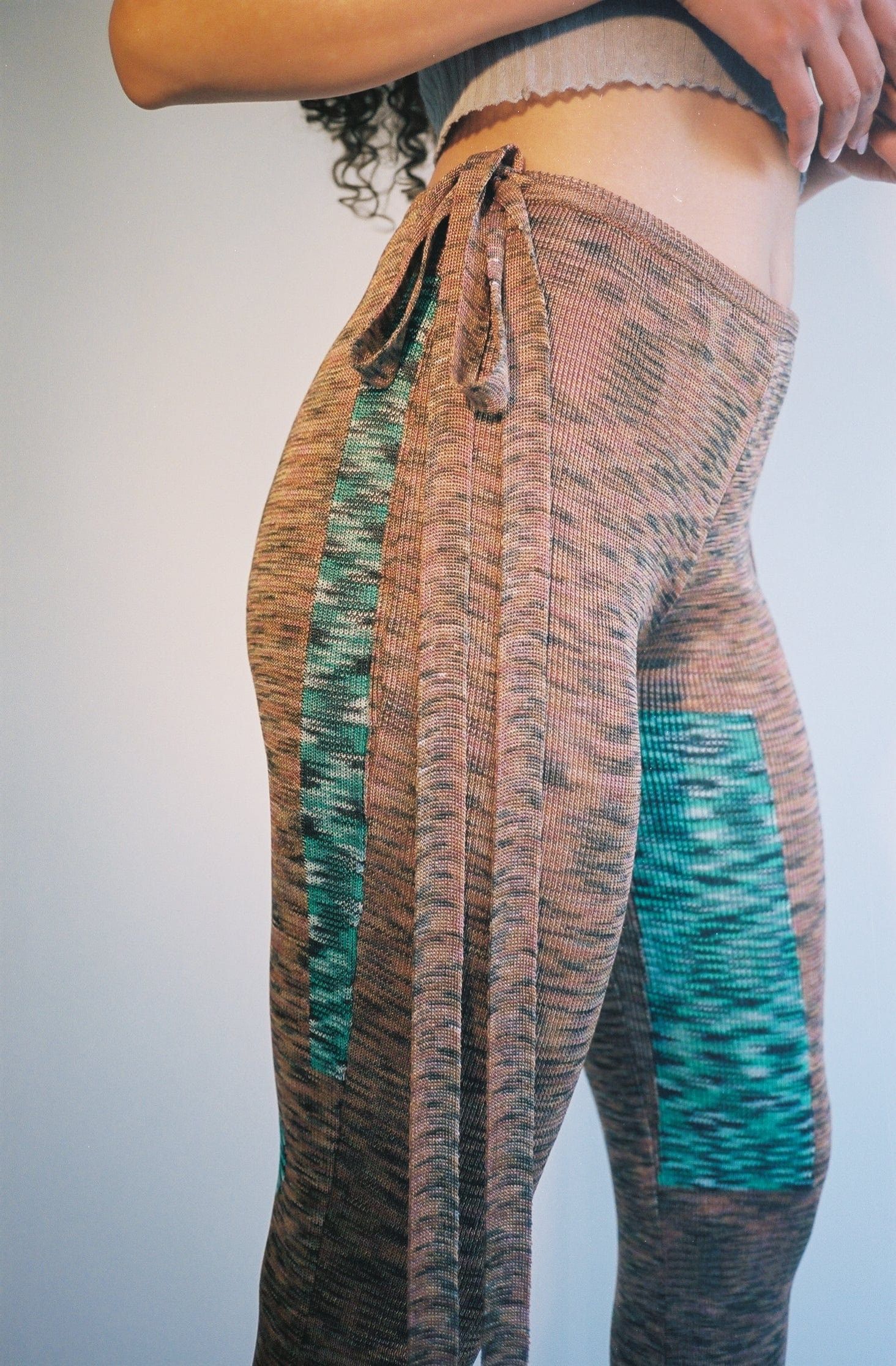 Eckhaus Latta Eckhaus Latta Glitch Knit Brown & Green Pattern Flare Pants Size 28" / US 6 / IT 42 - 5 Thumbnail