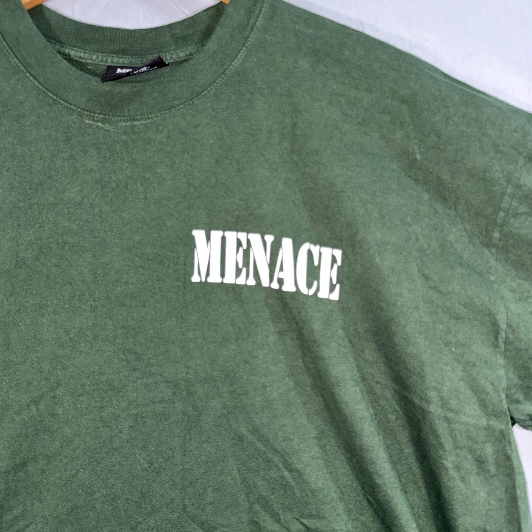 Vintage Menace Shirt Mens 2XL Green Logo Graphic Tee Made Los Angeles Streetwear Size US XXL / EU 58 / 5 - 4 Thumbnail