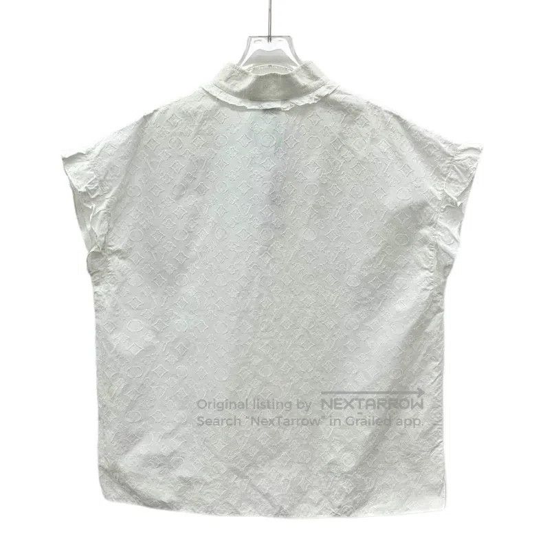 Louis Vuitton Louis Vuitton White cotton logo jacquard full print collar Size S / US 4 / IT 40 - 2 Thumbnail
