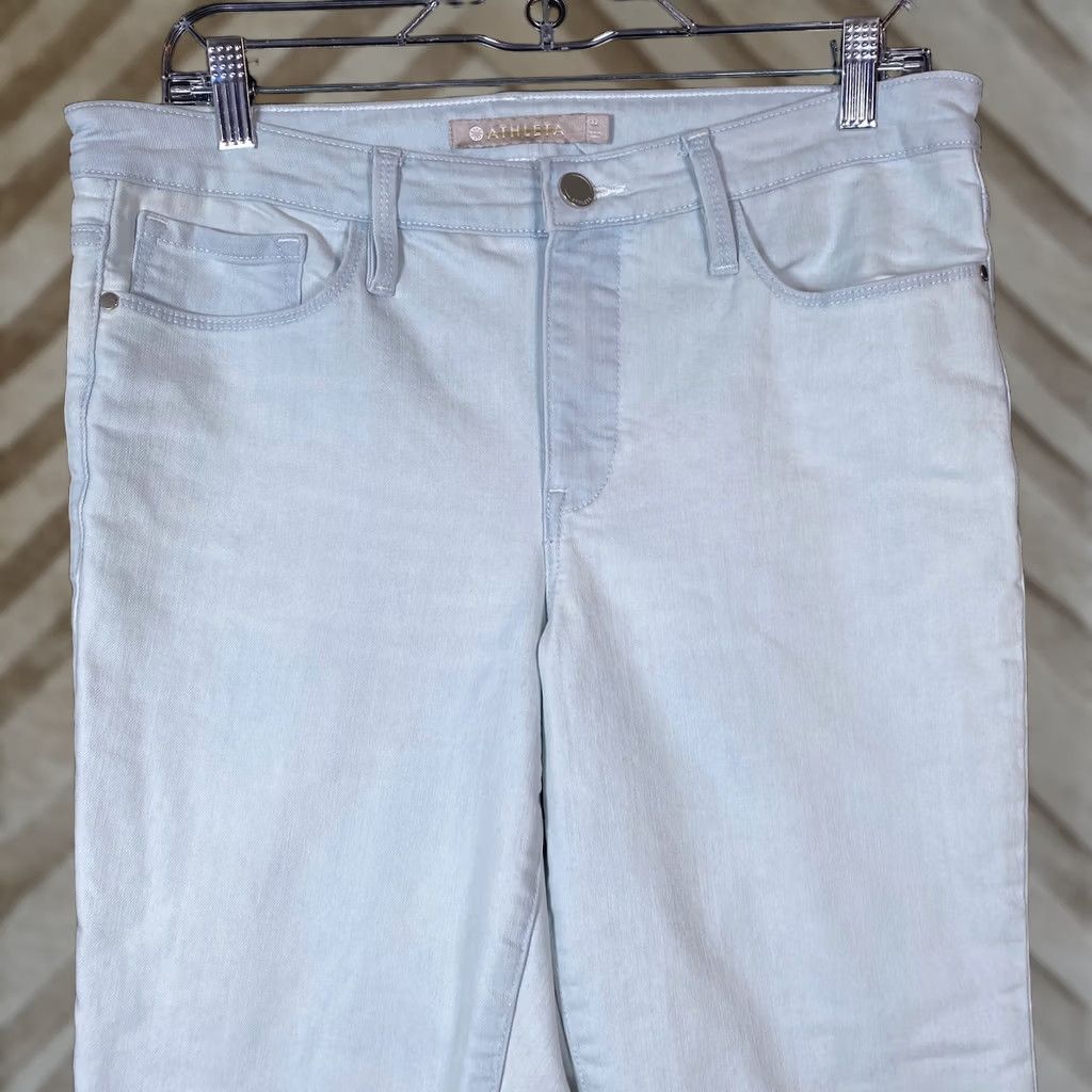 Athleta Athleta Jeans Light Blue Denim Mid Rise Straight Stretch 12 Women's Pants 12 Size 24" / US 00 / IT 34 - 1 Thumbnail