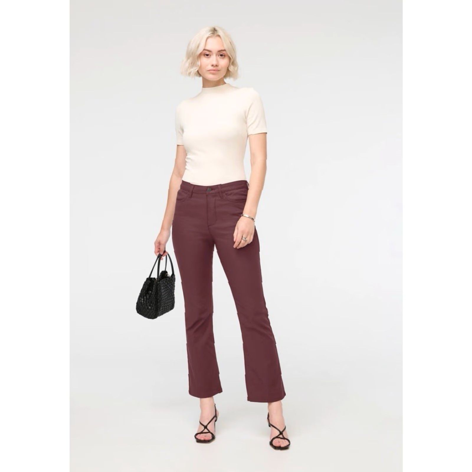 DUER DUER Pants Womens 25 Flared Stretch Minimalist Mauve 80s 90s Retro Casual Party/Cocktail Jeans Flare Womens Size 25 Size 42" / US 20 - 2 Thumbnail