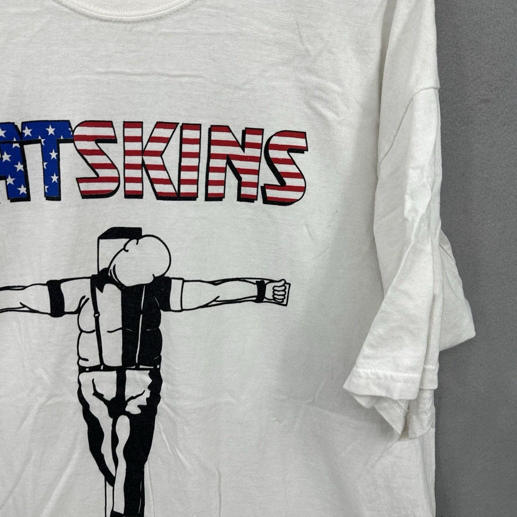 Vintage Vintage 1990s White Punk Graphic T-Shirt Mens XL Arizona Thinkin like a Fatskin Y2K Size US XL / EU 56 / 4 - 4 Thumbnail