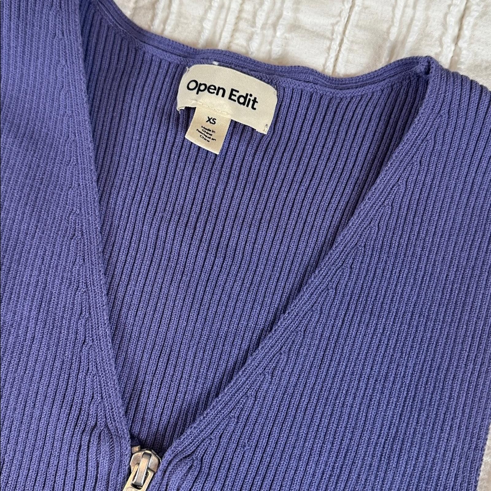 Other Open Edit Purple Twilight XS Ribbed Vest Coquette girl NWOT Size XS / US 0-2 / IT 36-38 - 3 Thumbnail