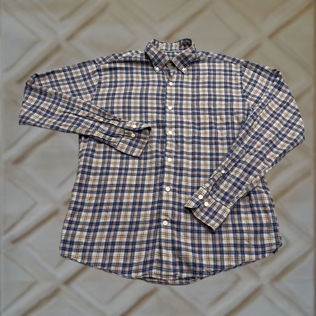 Peter Millar Peter Millar Button-Down Shirt Mens M Navy Brown Plaid Long Sleeve Cotton Multicolor Classic Outdoor Preppy Size US M / EU 48-50 / 2 - 1 Thumbnail