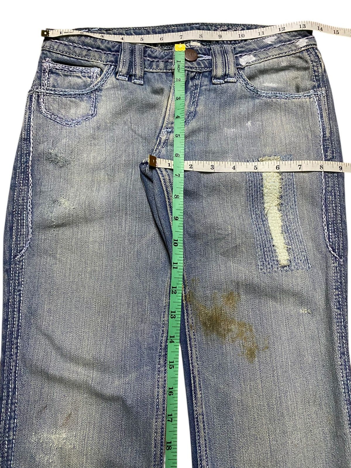 If Six Was Nine Japanese Brand Elvis Distressed Embroidery Flare Jeans Size 27" / US 4 / IT 40 - 13 Thumbnail