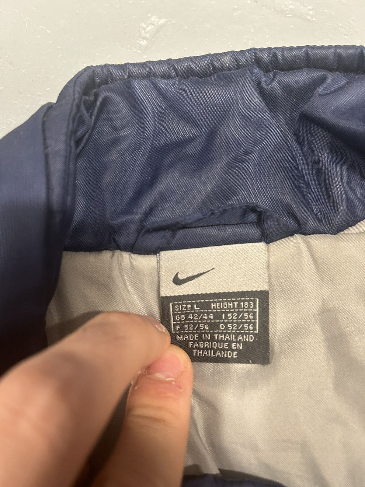 Nike × Vintage Crazy Vintage Y2K Essential Navy Nike Puffer Jacket Baggy Size US L / EU 52-54 / 3 - 4 Thumbnail