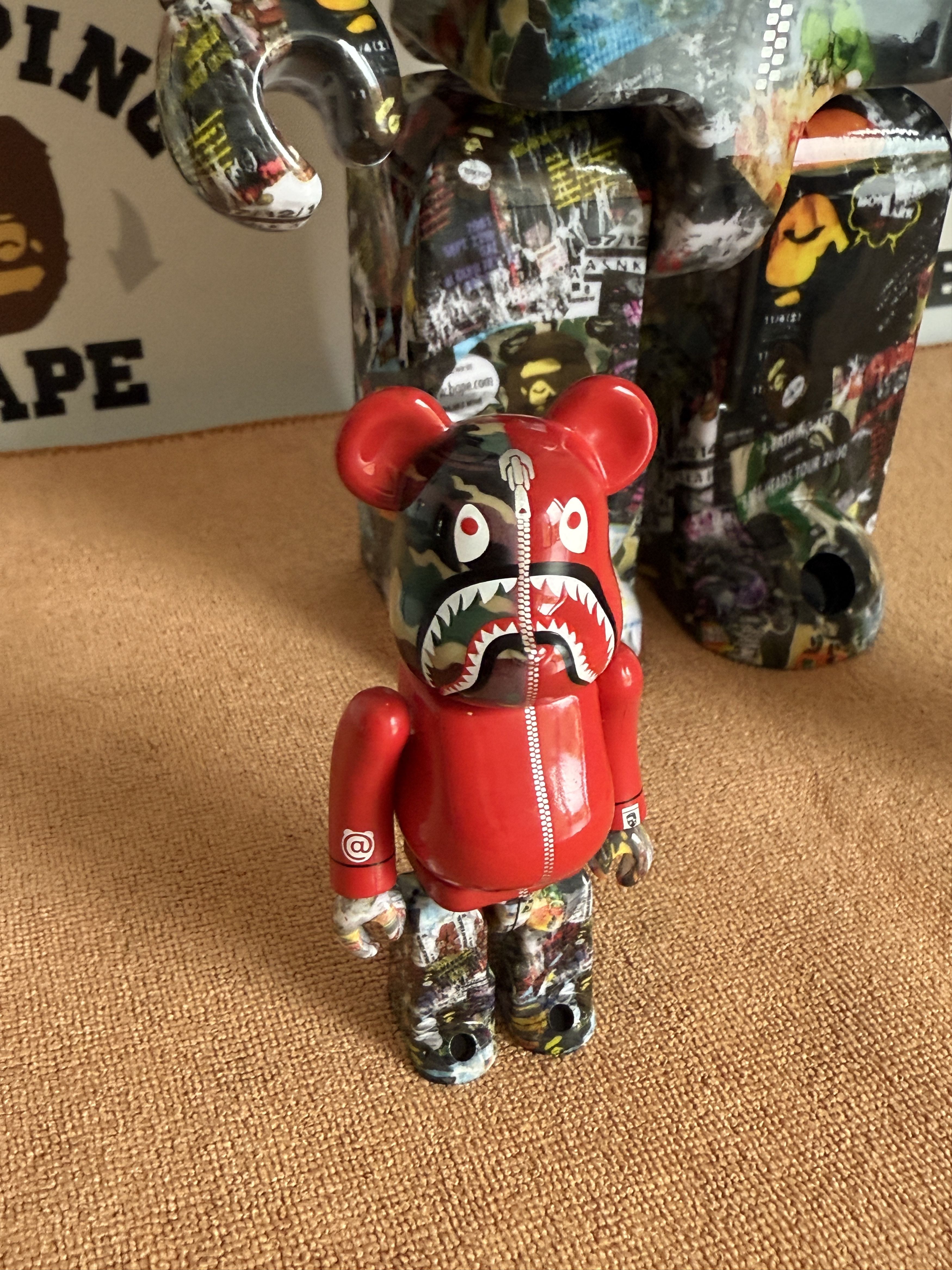 Bape BAPE X MEDICOM LEGACY CAMO SHARK BE@RBRICK 100%&400% Size ONE SIZE - 9 Thumbnail