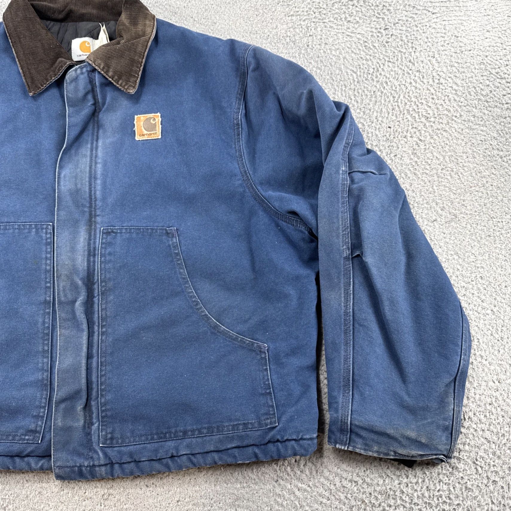 Carhartt VINTAGE Carhartt Jacket Mens 2XL Quilt Lined Canvas Blue USA Made J22 BLU RARE Size US XXL / EU 58 / 5 - 2 Thumbnail