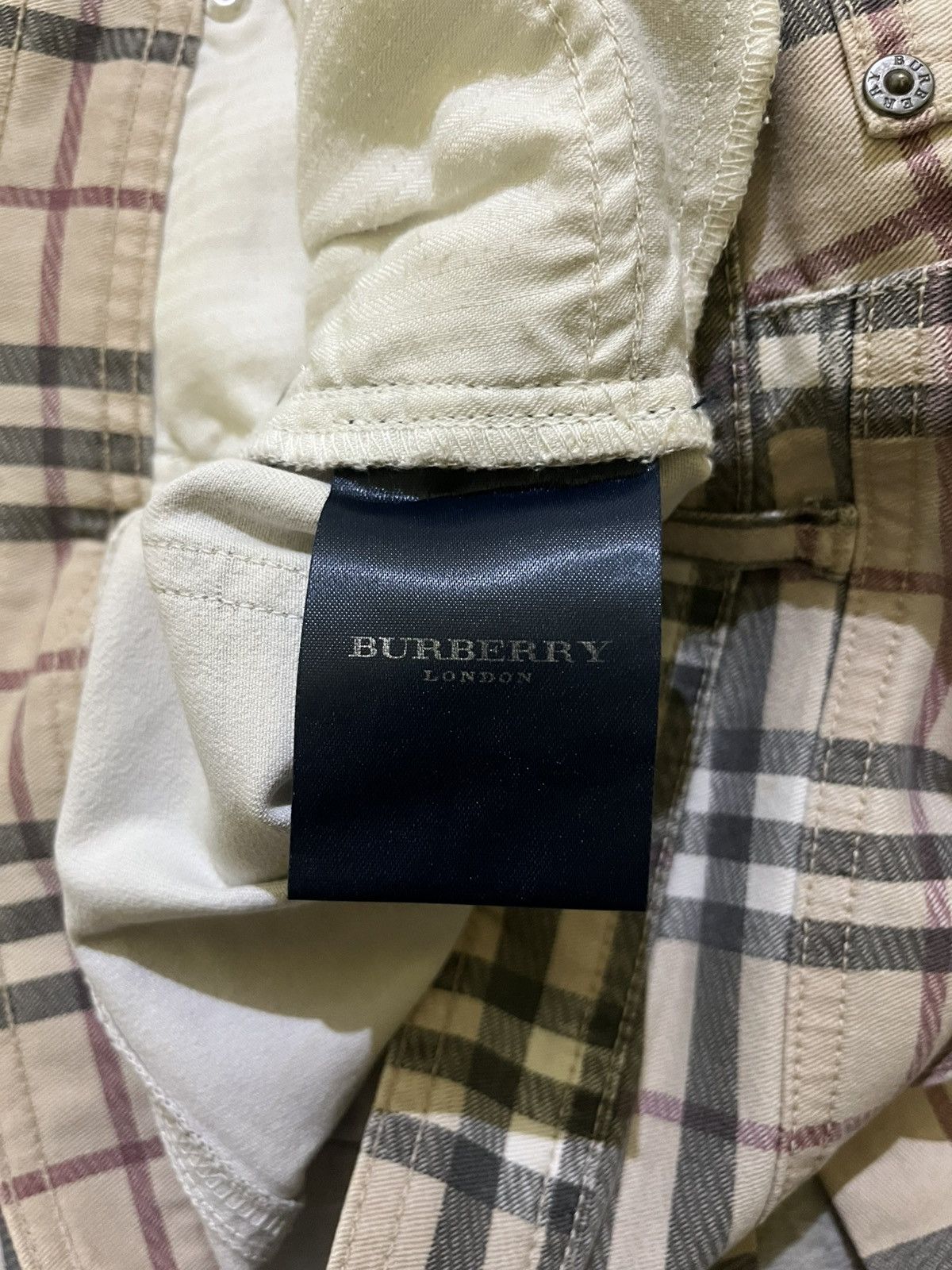 Burberry 2000s Christopher Bailey Era Y2K Nova Check Flared Trousers Size 28" / US 6 / IT 42 - 14 Thumbnail