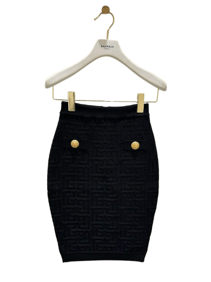 Balmain o1srvl11e1125 Mini Skirt in Black Size 25" / US 0 / IT 36 - 1 Preview
