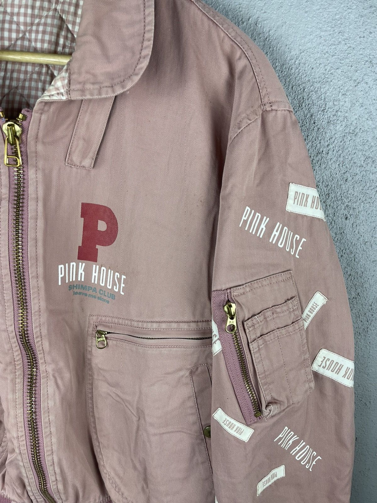 Karl Helmut Vintage 90s Karl Helmut X Pink House Letterman Bomber Jacket Size US M / EU 48-50 / 2 - 7 Thumbnail