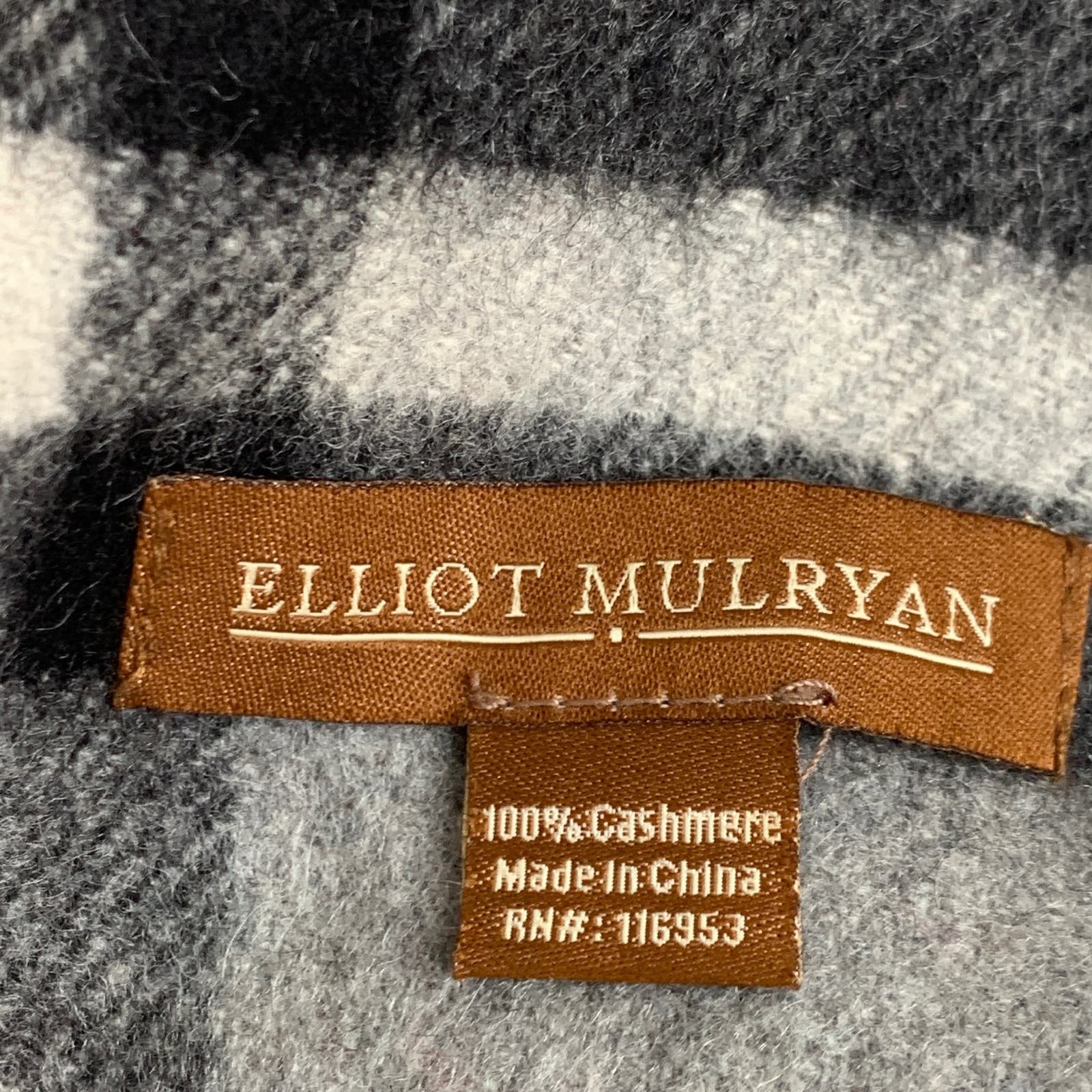 Other Elliot Mulryan Cashmere Plaid Gray Scarf Size ONE SIZE - 3 Thumbnail