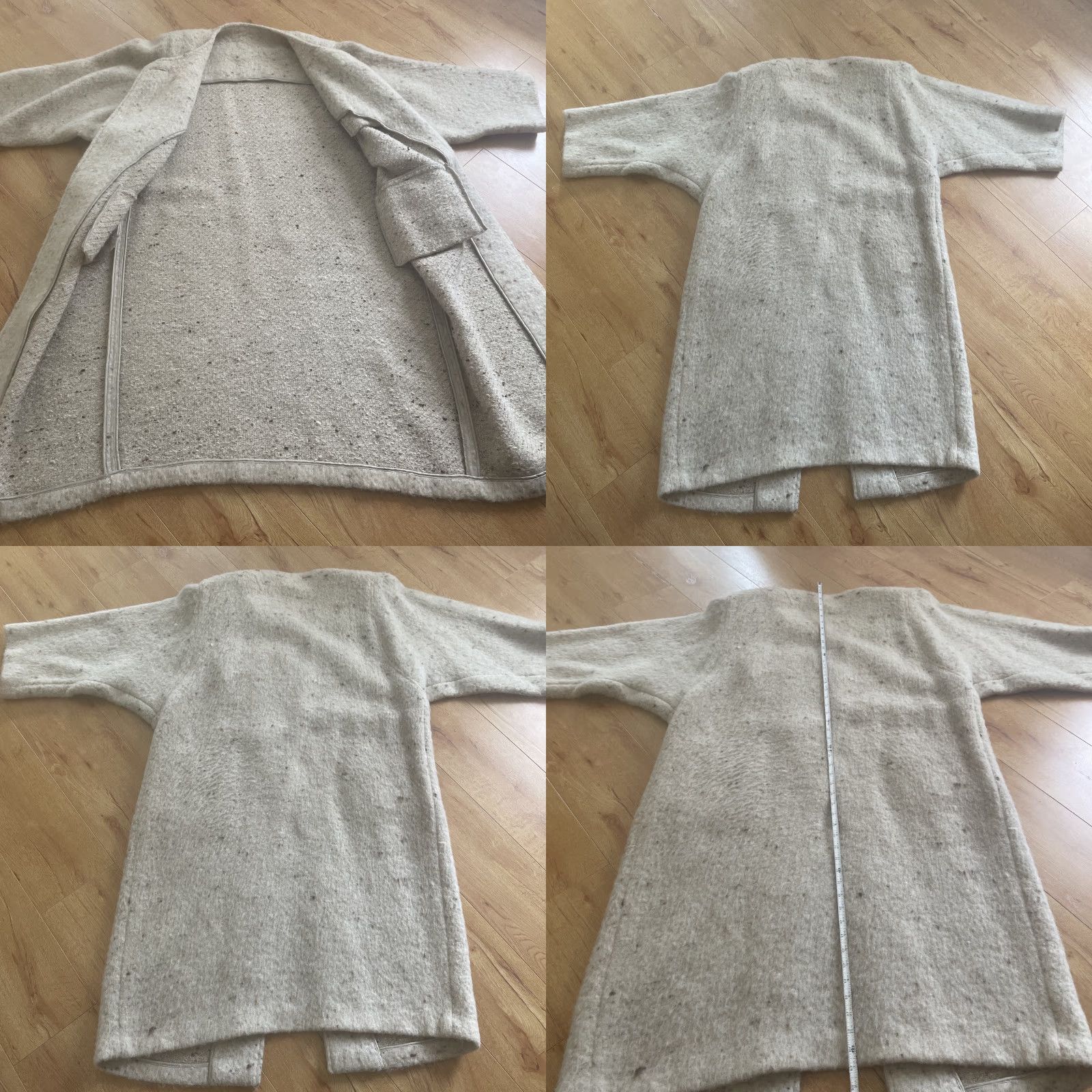 Vintage VINTAGE Bespoke Overcoat Womens Beige Wool Blend Duster Long Large Oversized Button Pockets 70s Bohemian Classic Designer Coat Women Size L / US 10 / IT 46 - 9 Thumbnail