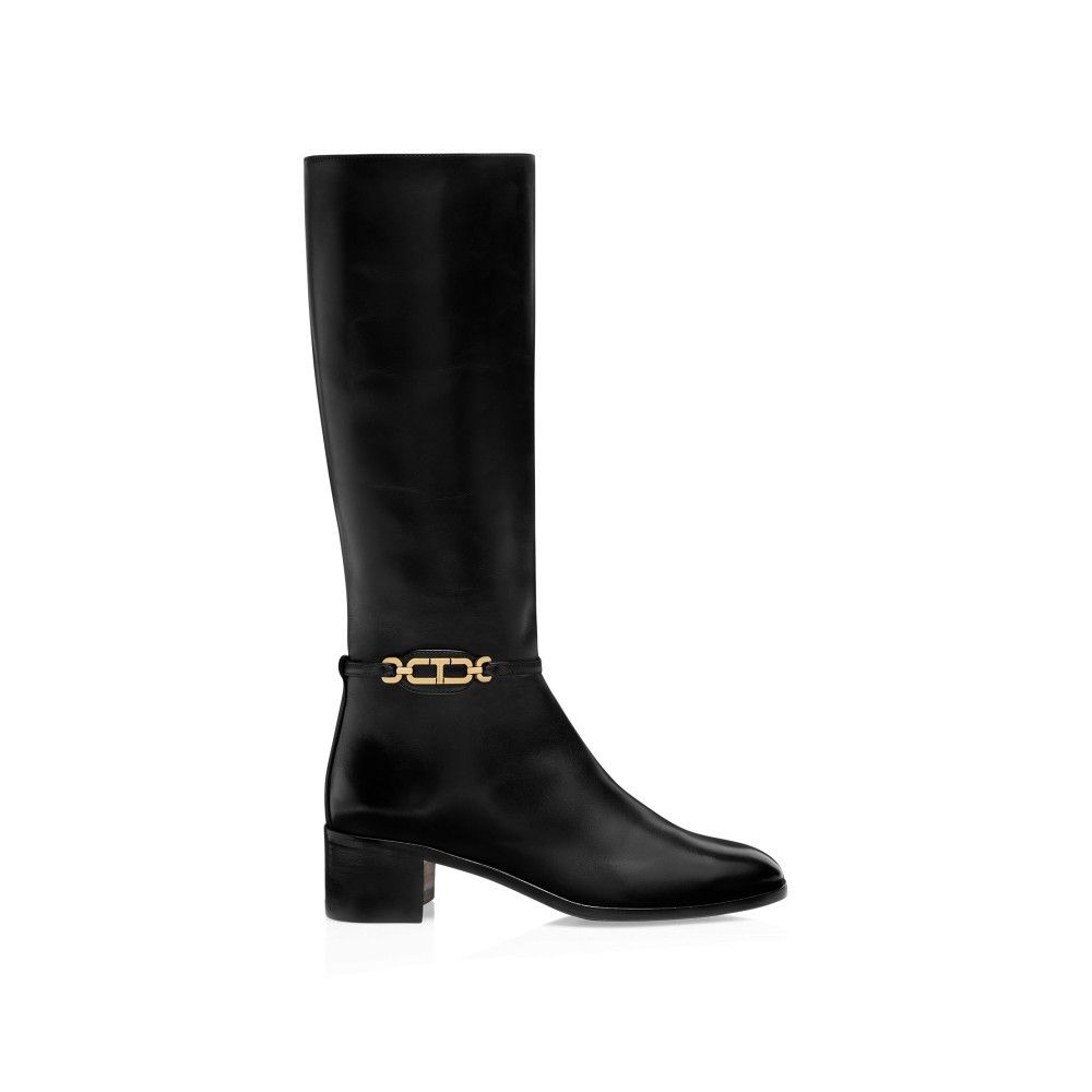 Tom Ford o1loc1c0925 W3492 Block Heel Leather Boots in Black Size US 7 / IT 37 - 1 Thumbnail