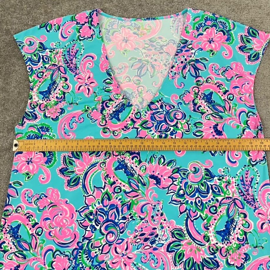 Lilly Pulitzer VINTAGE Lilly Pulitzer Cover Up Shirt Womens XL Floral Sleeveless Tunic Blue Pink Summer Casual Beach Size XL / US 12-14 / IT 48-50 - 4 Thumbnail