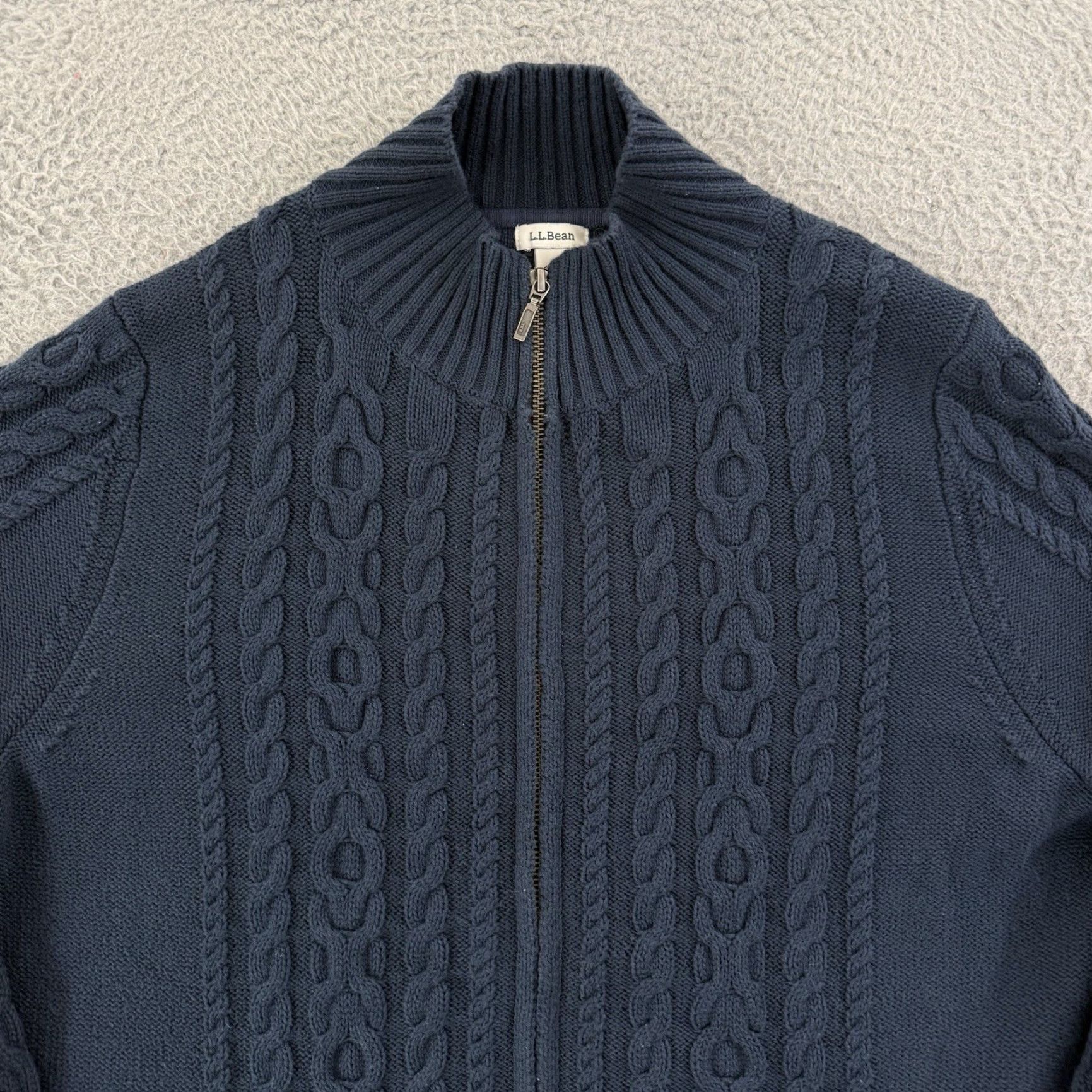Vintage VINTAGE LL Bean Sweater Womens 1X Blue Full Zip Long Sleeve Cable Knit Cardigan Outdoor Size XL / US 12-14 / IT 48-50 - 3 Thumbnail