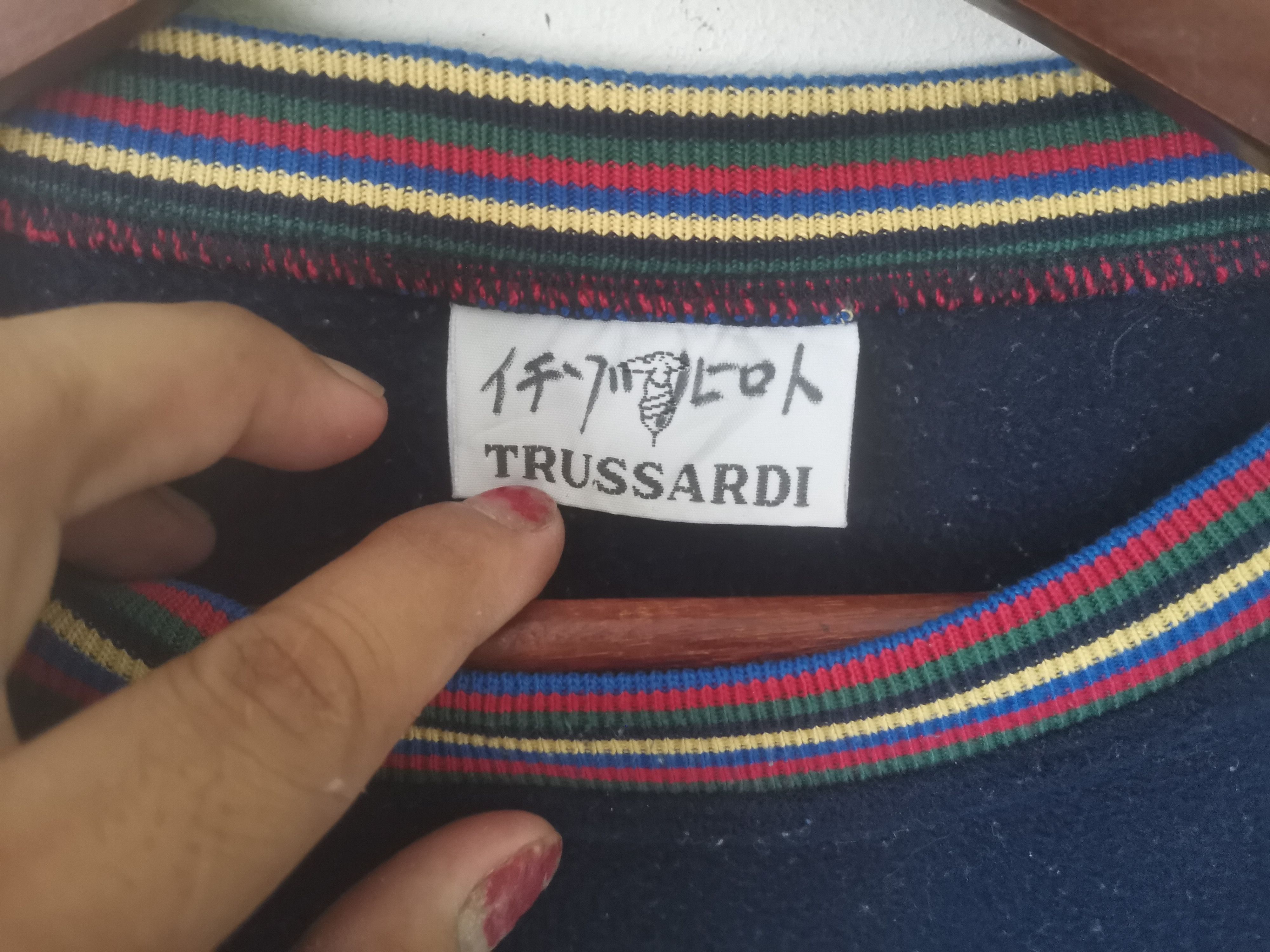 Trussardi × Vintage Rare vintage Trussardi sweatshirt navy blue colour Size US L / EU 52-54 / 3 - 4 Thumbnail