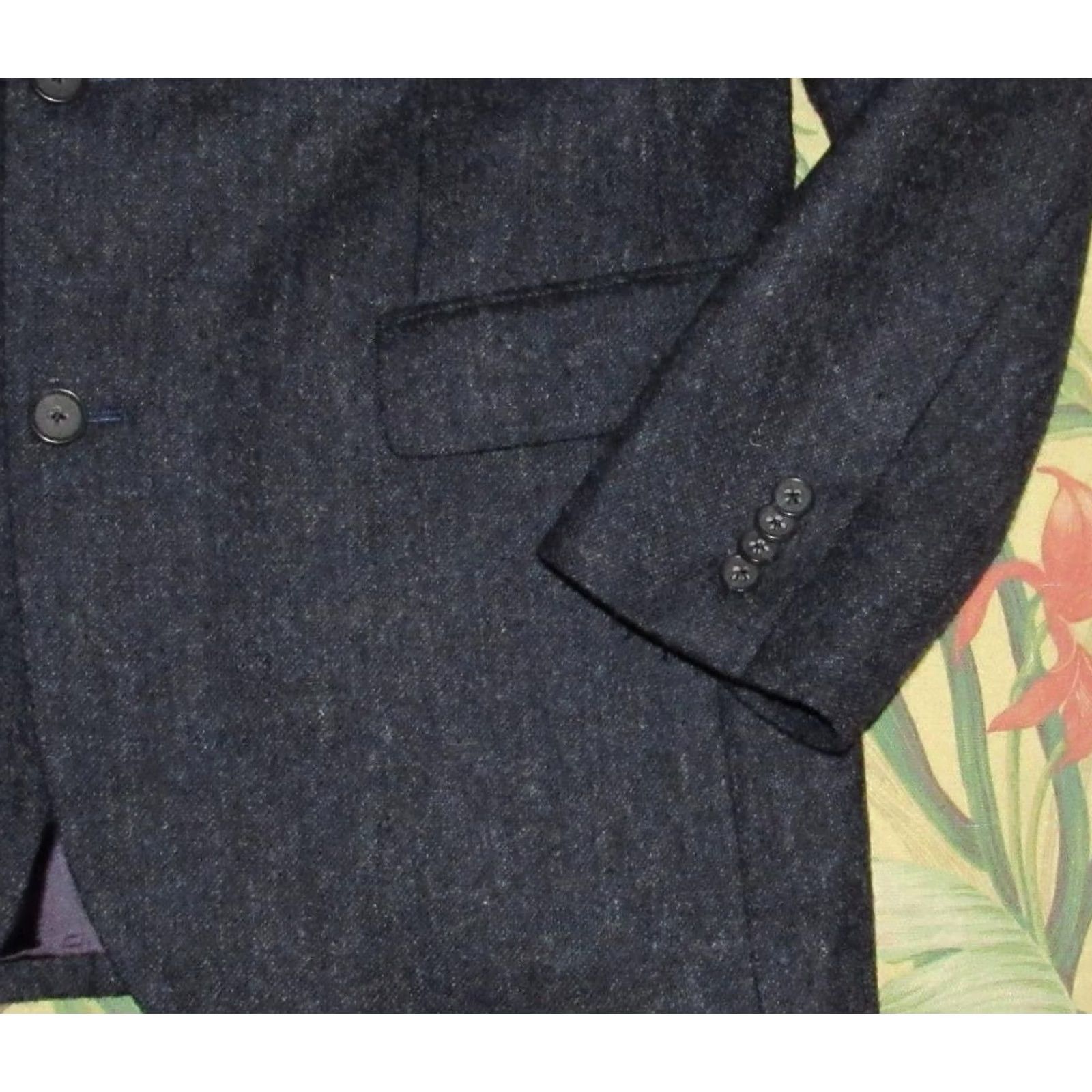 Brooks Brothers BROOKS BROTHERS Blue Shetland Cheviot Wool Tweed Blazer Jacket 42R Size 42R - 3 Thumbnail