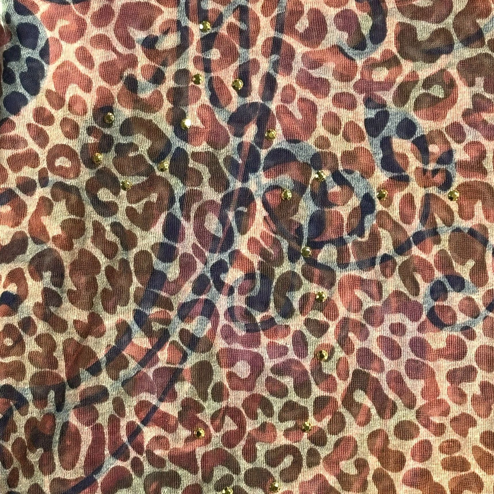 Vintage VINTAGE Y2K Leopard Print Top 16W Plus Rhinestones Whimsigoth Fairy Grunge Boho Hippie Blouse Women Girls Size XXL / US 16-18 / IT 52-54 - 6 Thumbnail